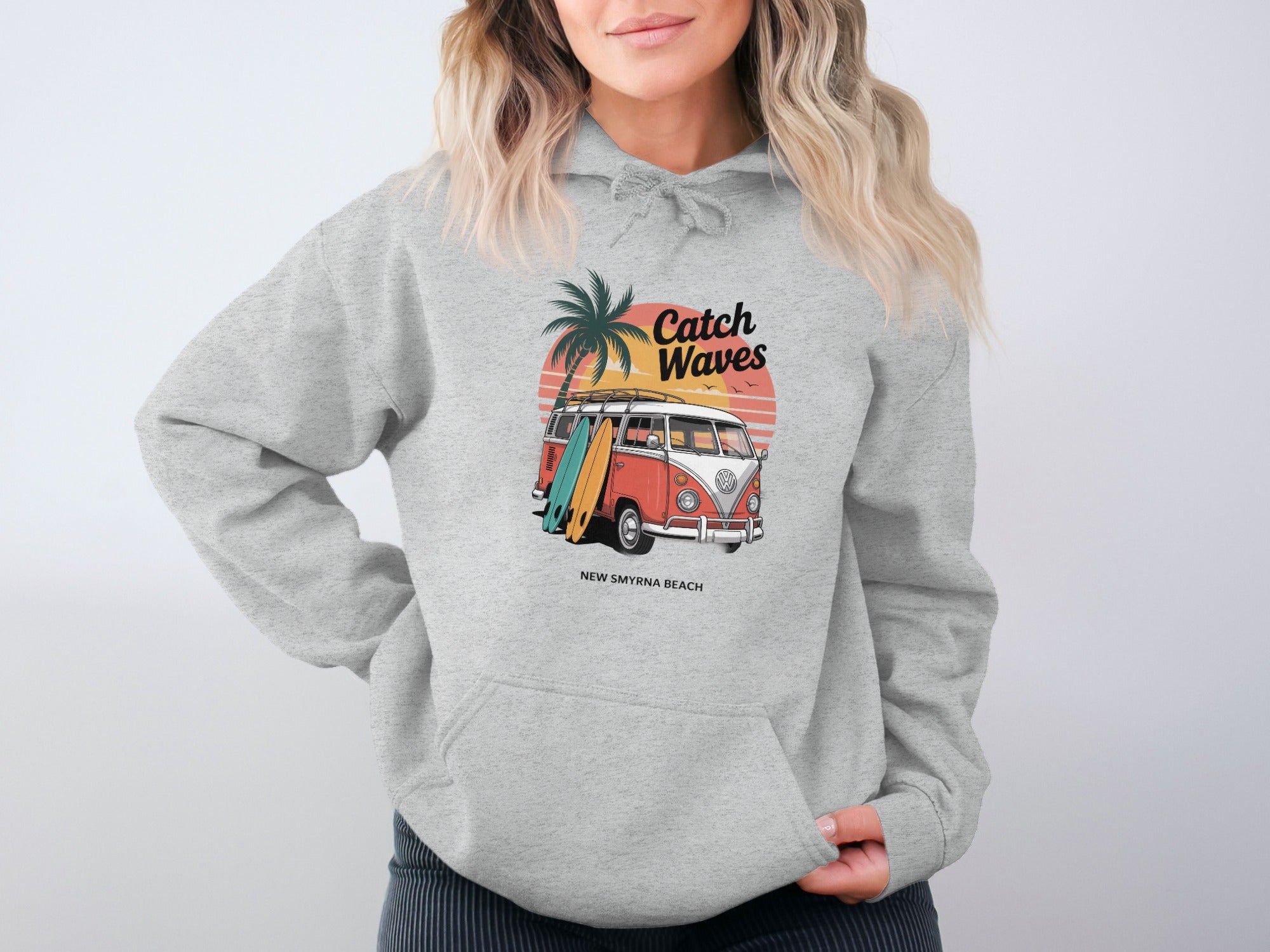Catch Waves Surfing Van New Smyrna Beach Hoodie product