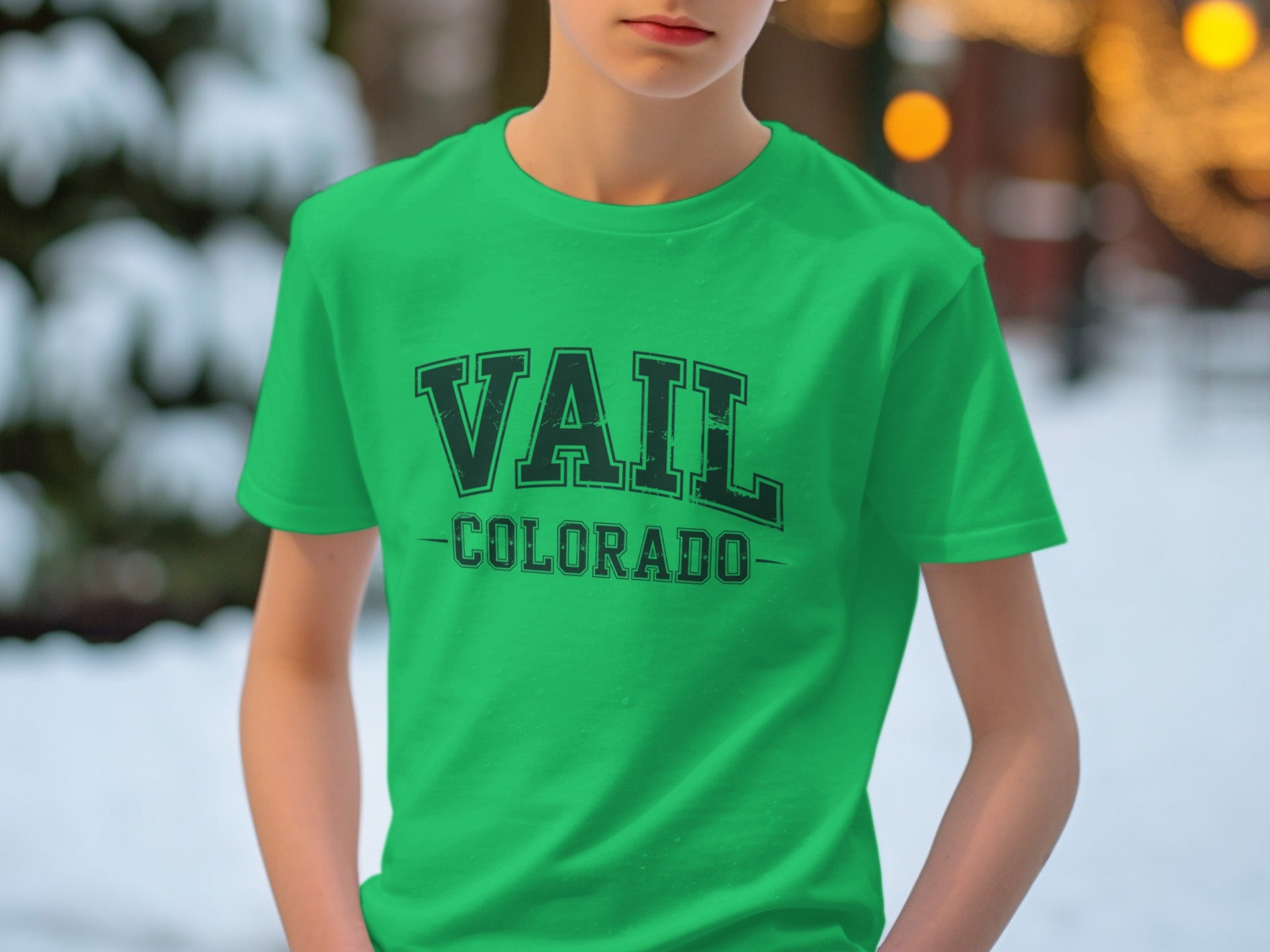 Vail Colorado graphic tee shirt green color product type