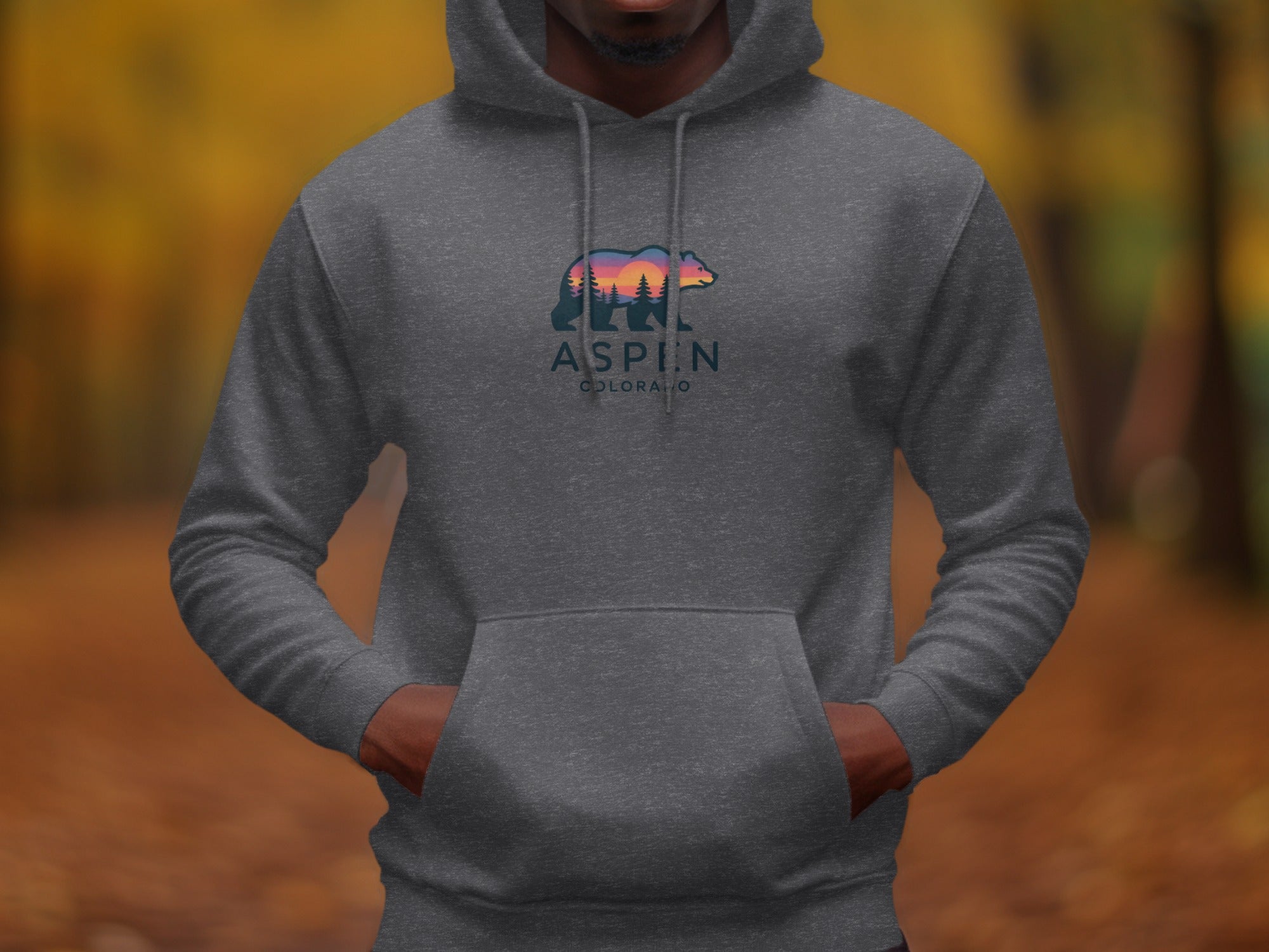 Aspen Colorado Bear Sunset Design Hoodies product