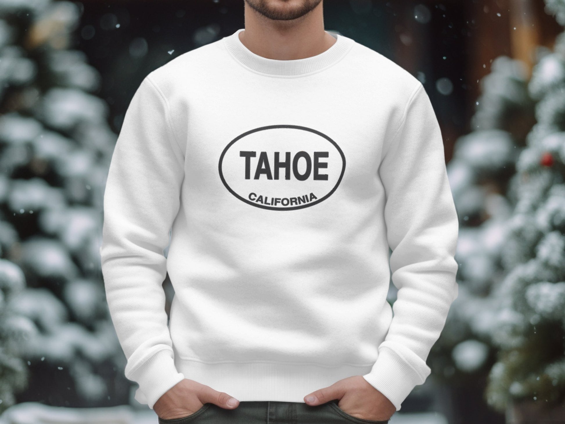 Lake Tahoe Mens Sweatshirt White