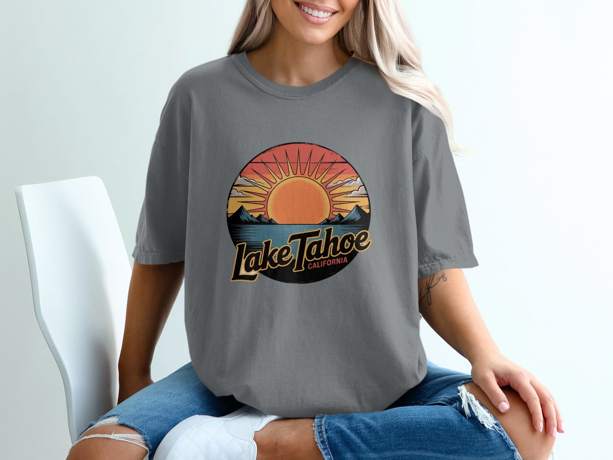 Lake Tahoe California Sunset Graphic T-Shirt product