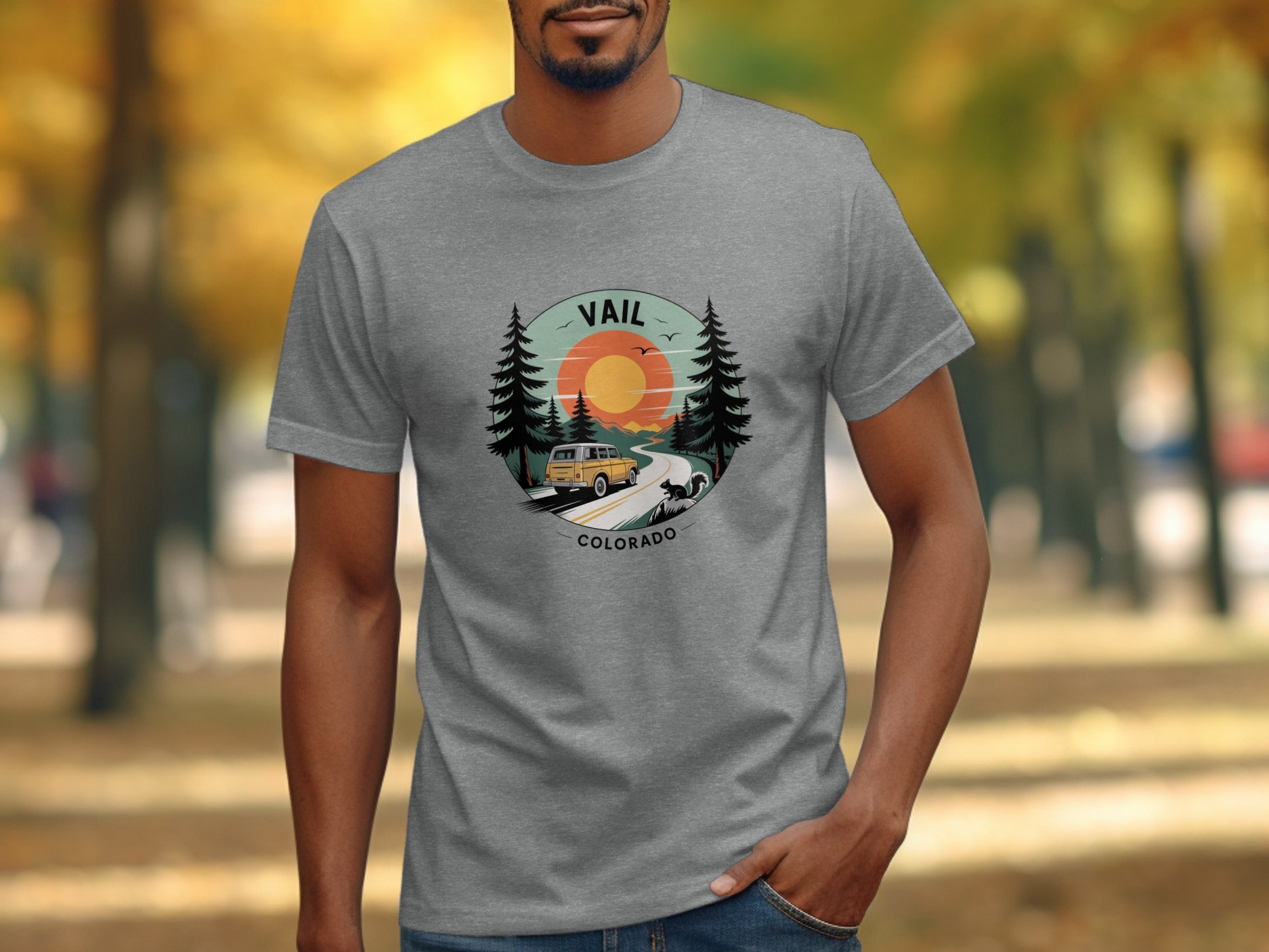 Vail Colorado Scenic Sunset Camping T-shirt Product