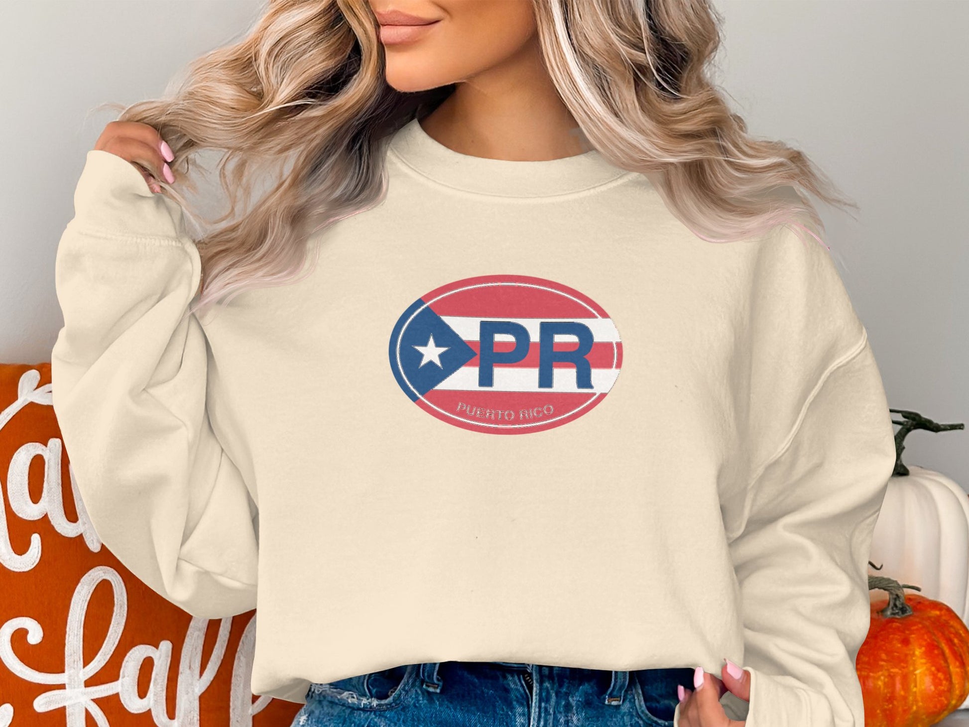 Puerto Rico Womens Sweatshirt Indigo Blue