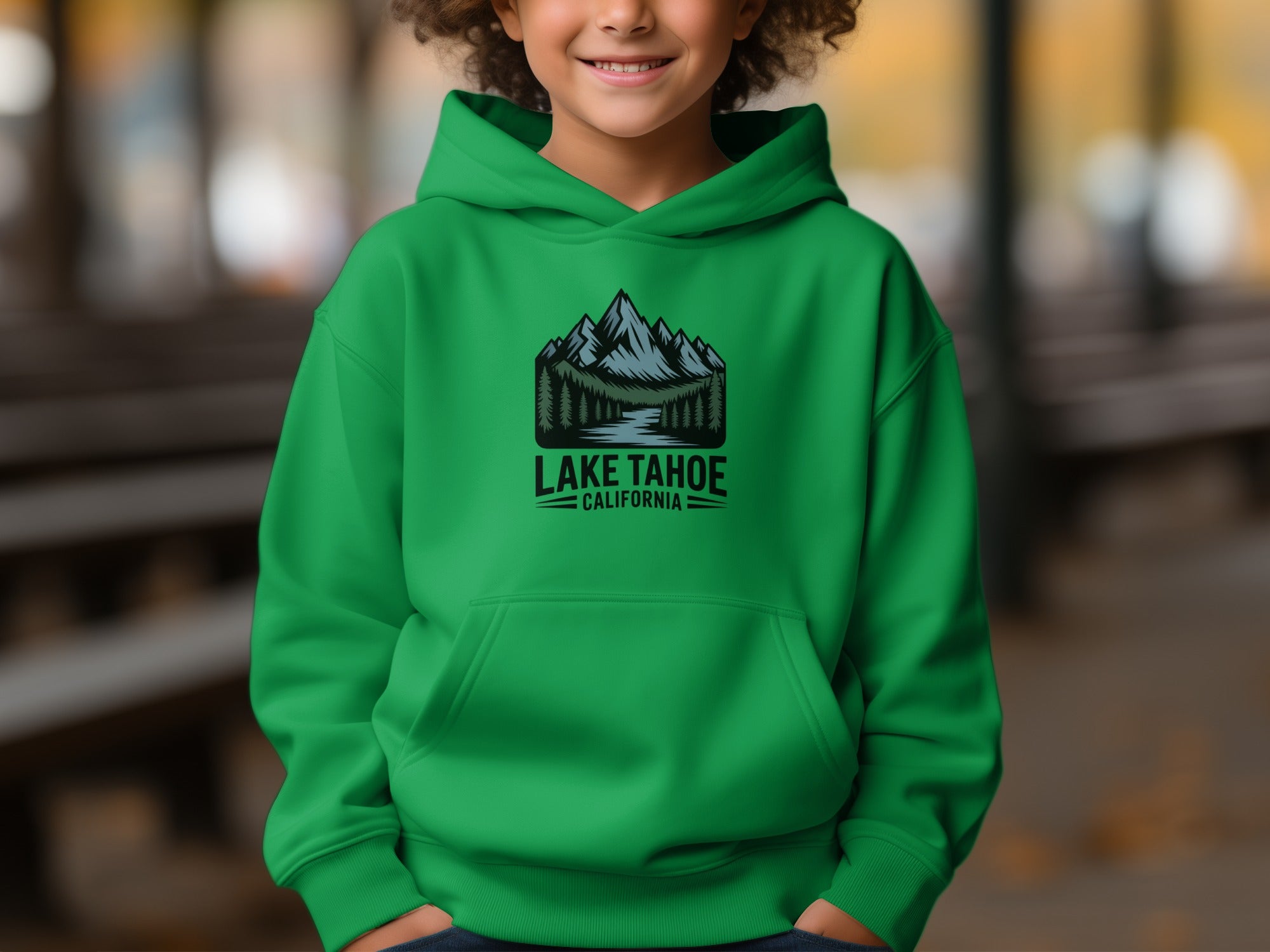 Lake Tahoe California Green Graphic Hoodie product