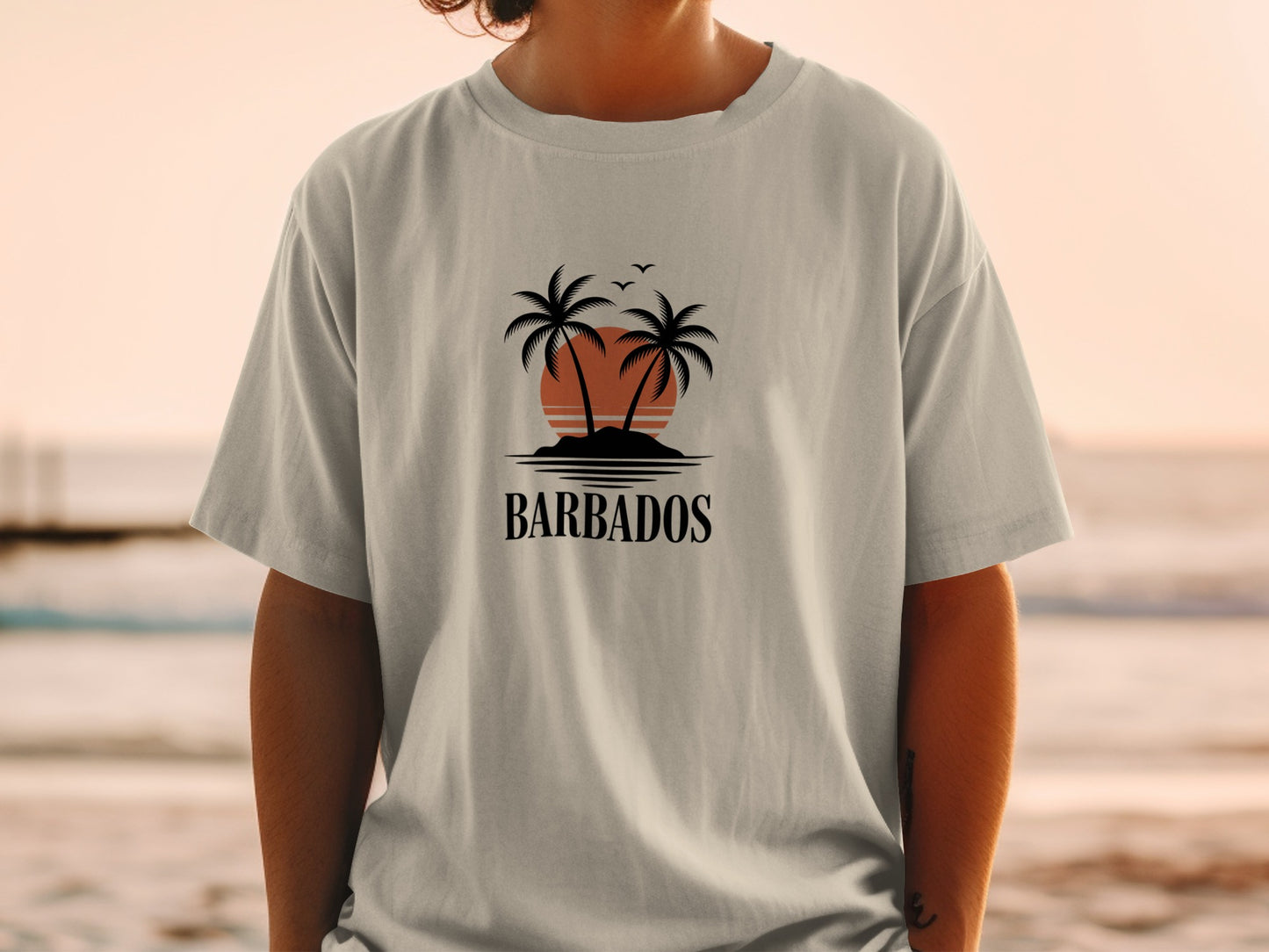 Barbados Sunset and Palm Trees Graphic T-shirt product type