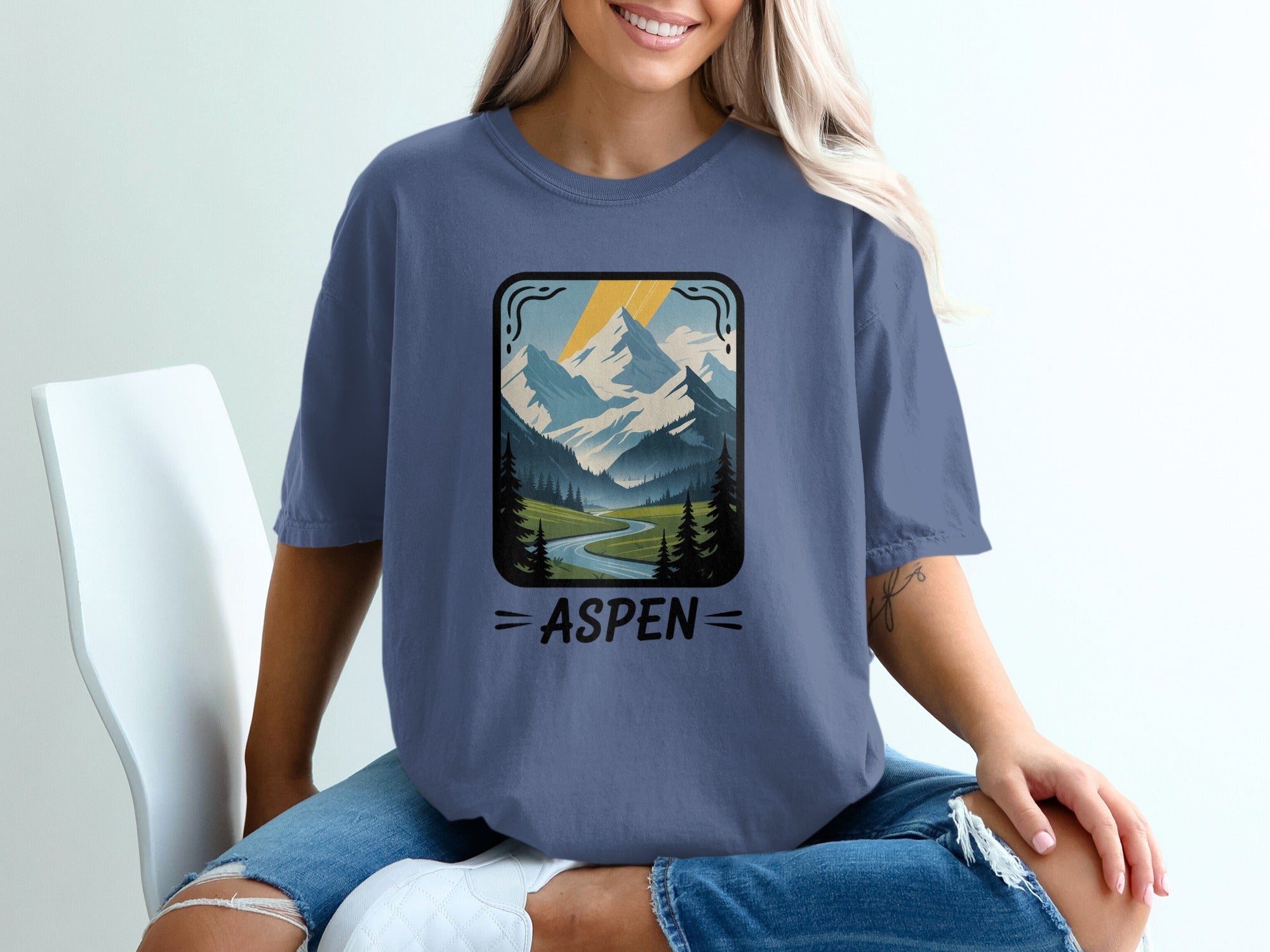 Aspen Mountain Range Graphic Print Shirt product