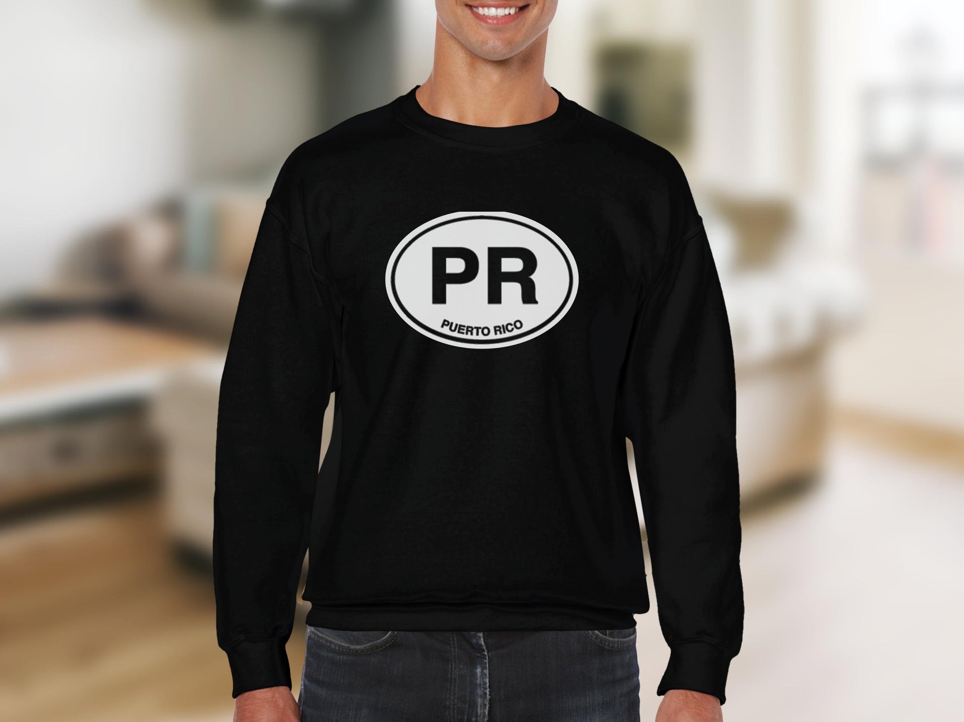 Puerto Rico Mens Sweatshirt Black