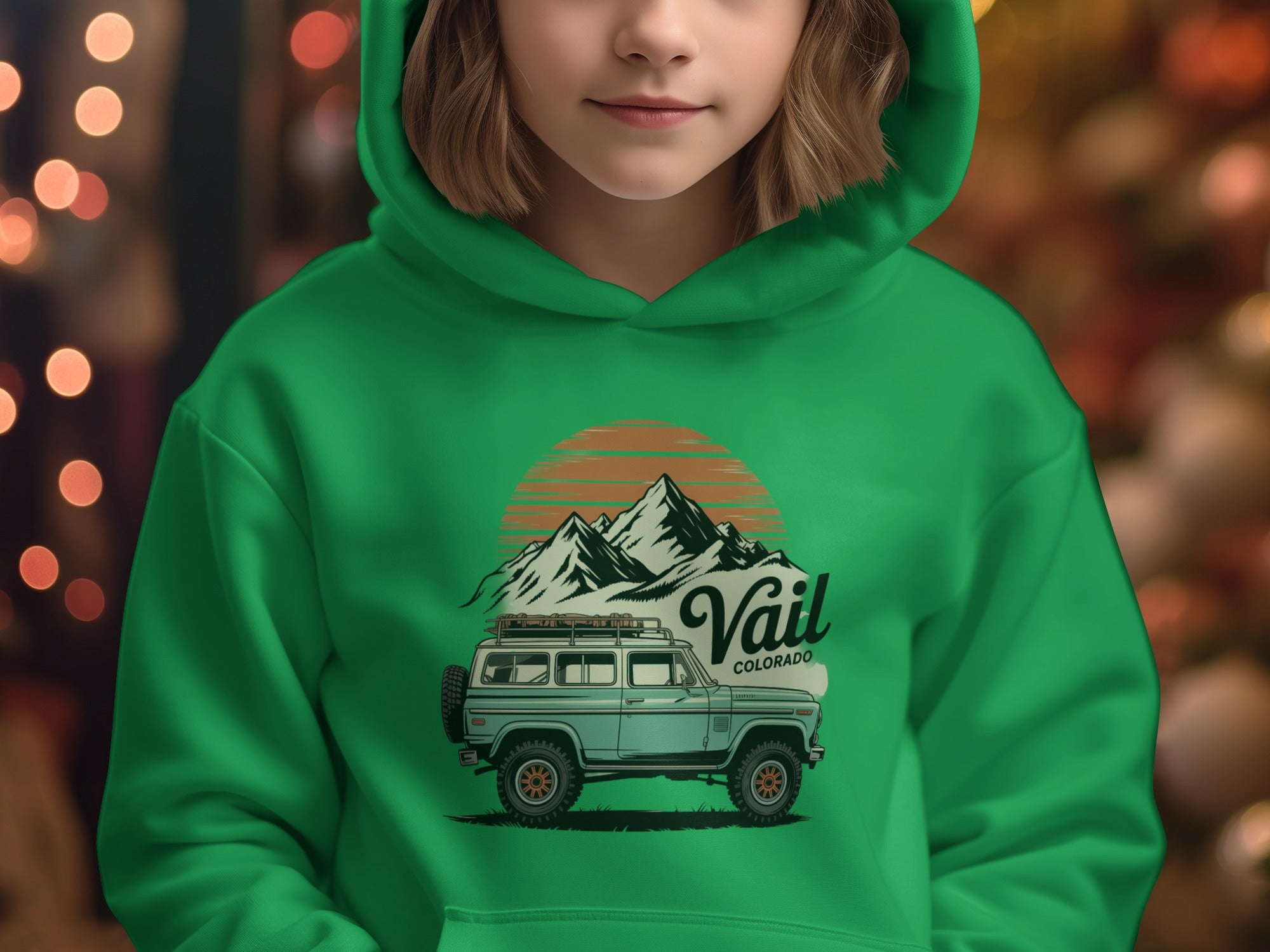 Vail Colorado Graphic Print Kids Pullover Hoodie product