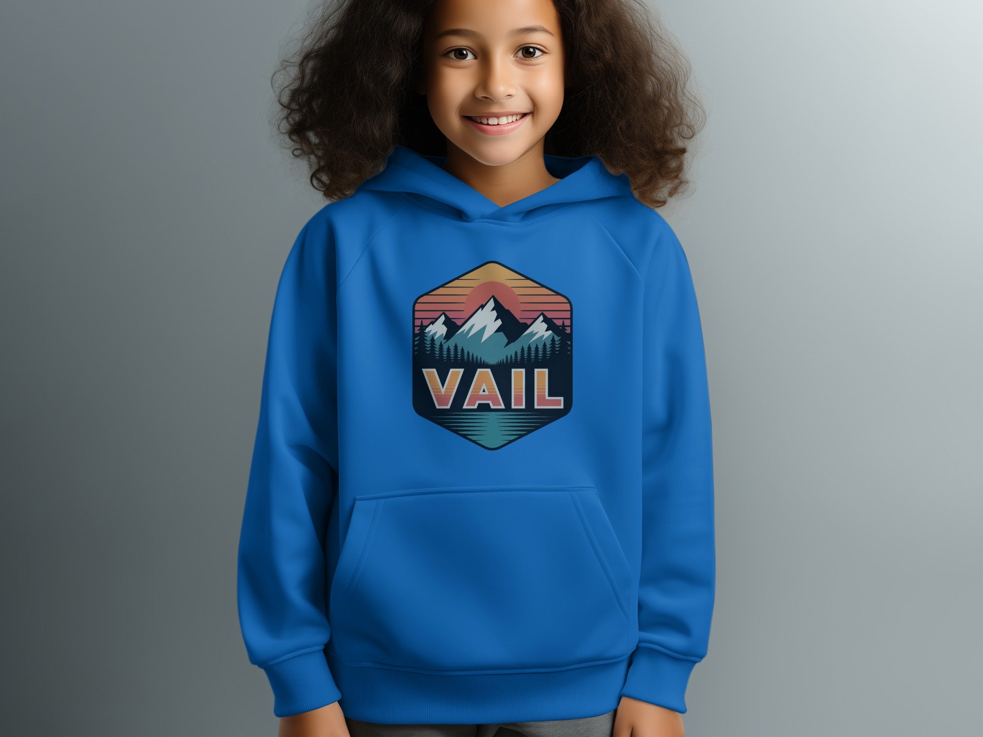 Vail Mountain Youth Hoodie in Bold Blue Color product