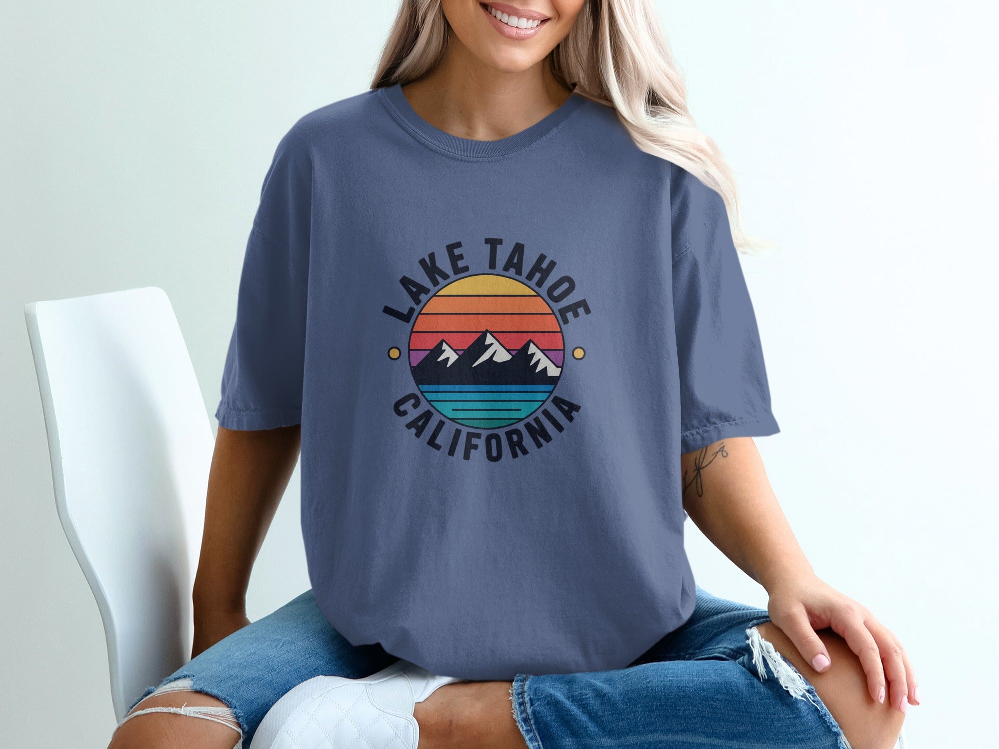 Lake Tahoe California graphic print t-shirt product type
