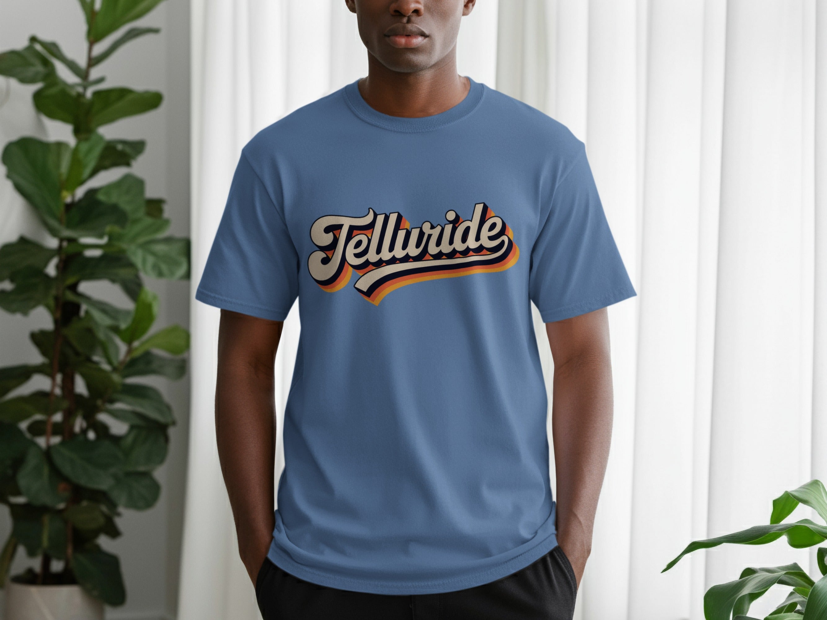 Telluride Typography Graphic Blue T-shirt