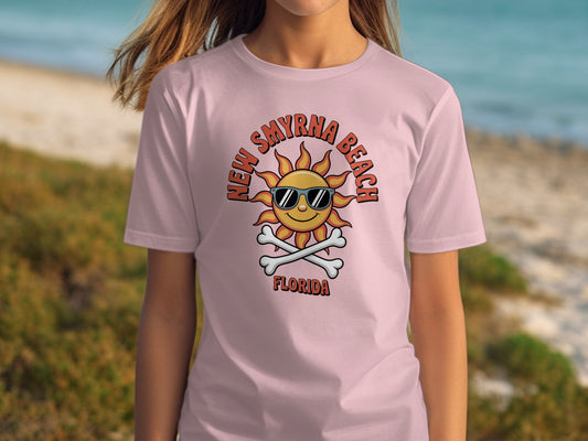 New Smyrna Beach Florida Sun and Skull T-Shirt product type