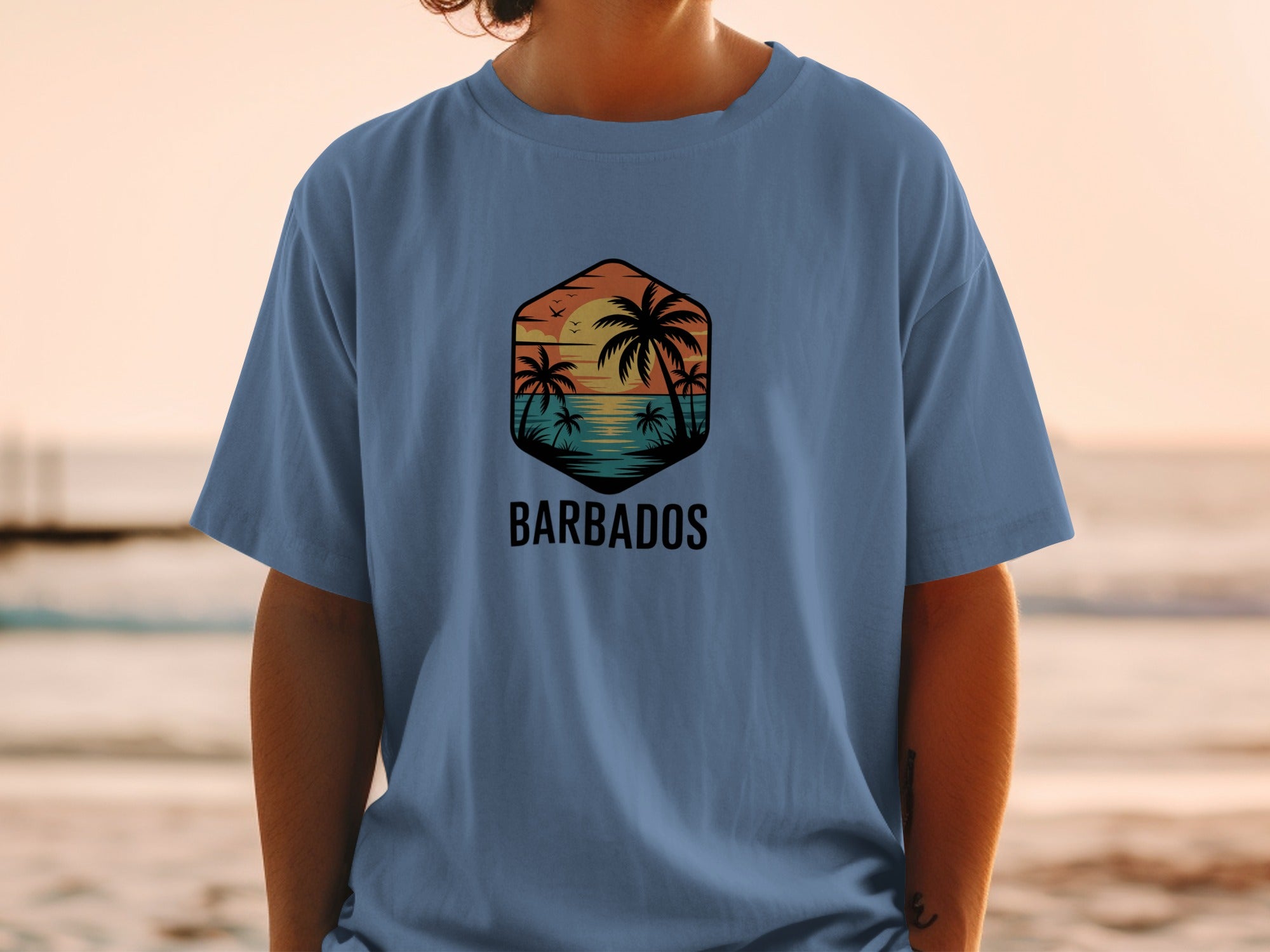 Barbados Sunset Beach Palms Graphic T-Shirt product