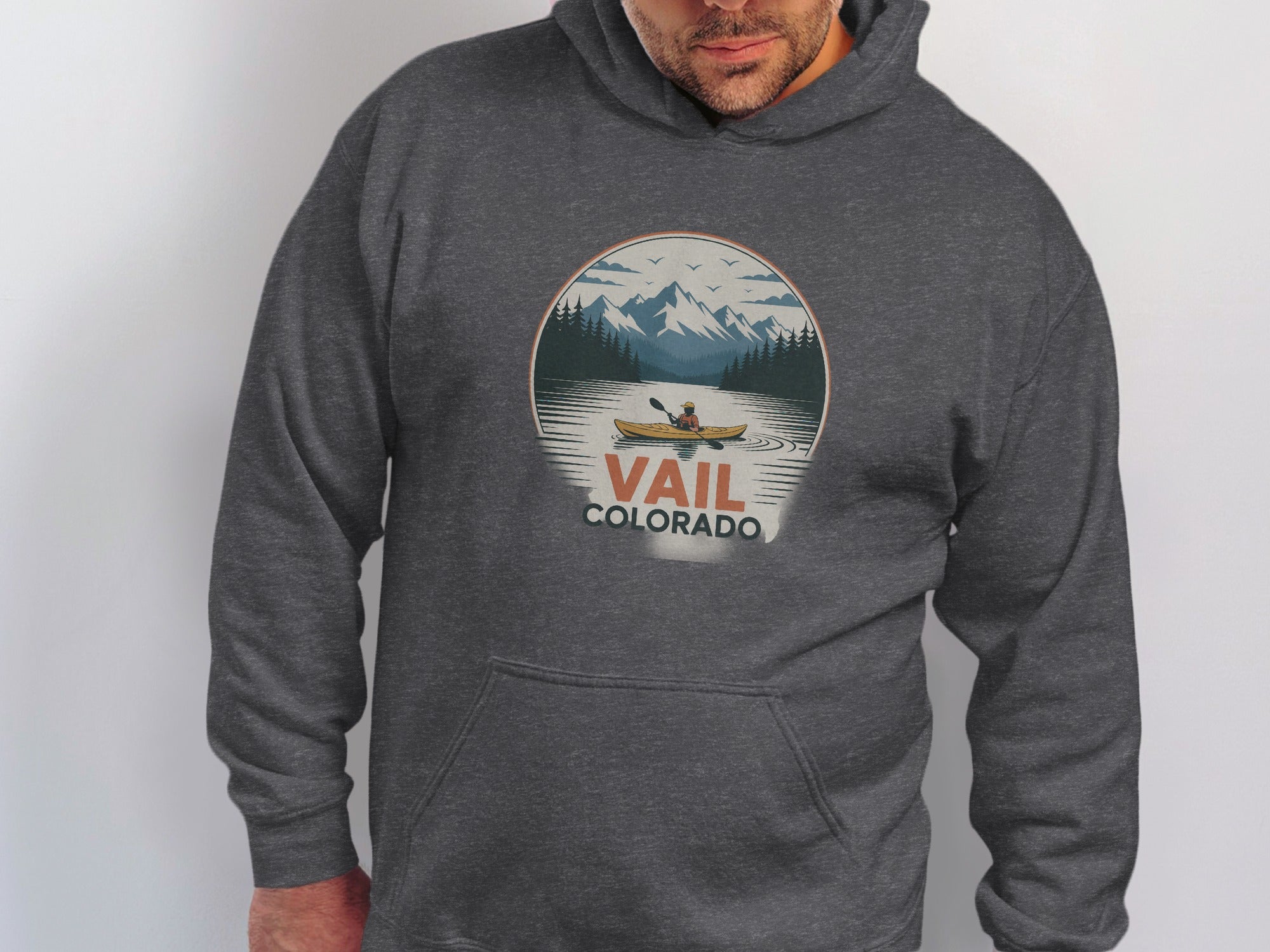 Vail Colorado Kayaking Scene Print Hoodie product