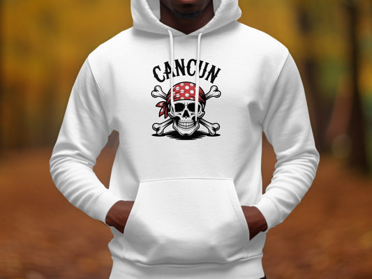 Cancun Pirate Skull Hoodie Stylish Graphic Hoodie product type