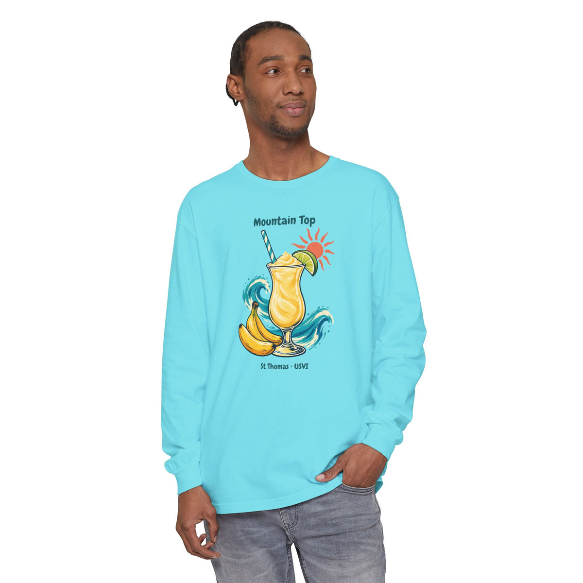 Mountain Top St. Thomas USVI Comfort Colors 6014 Long Sleeve T-Shirt
