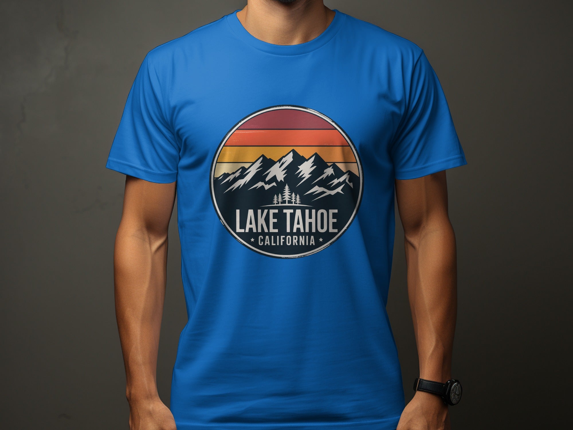 Lake Tahoe California Mountains Graphic Blue T-shirt product
