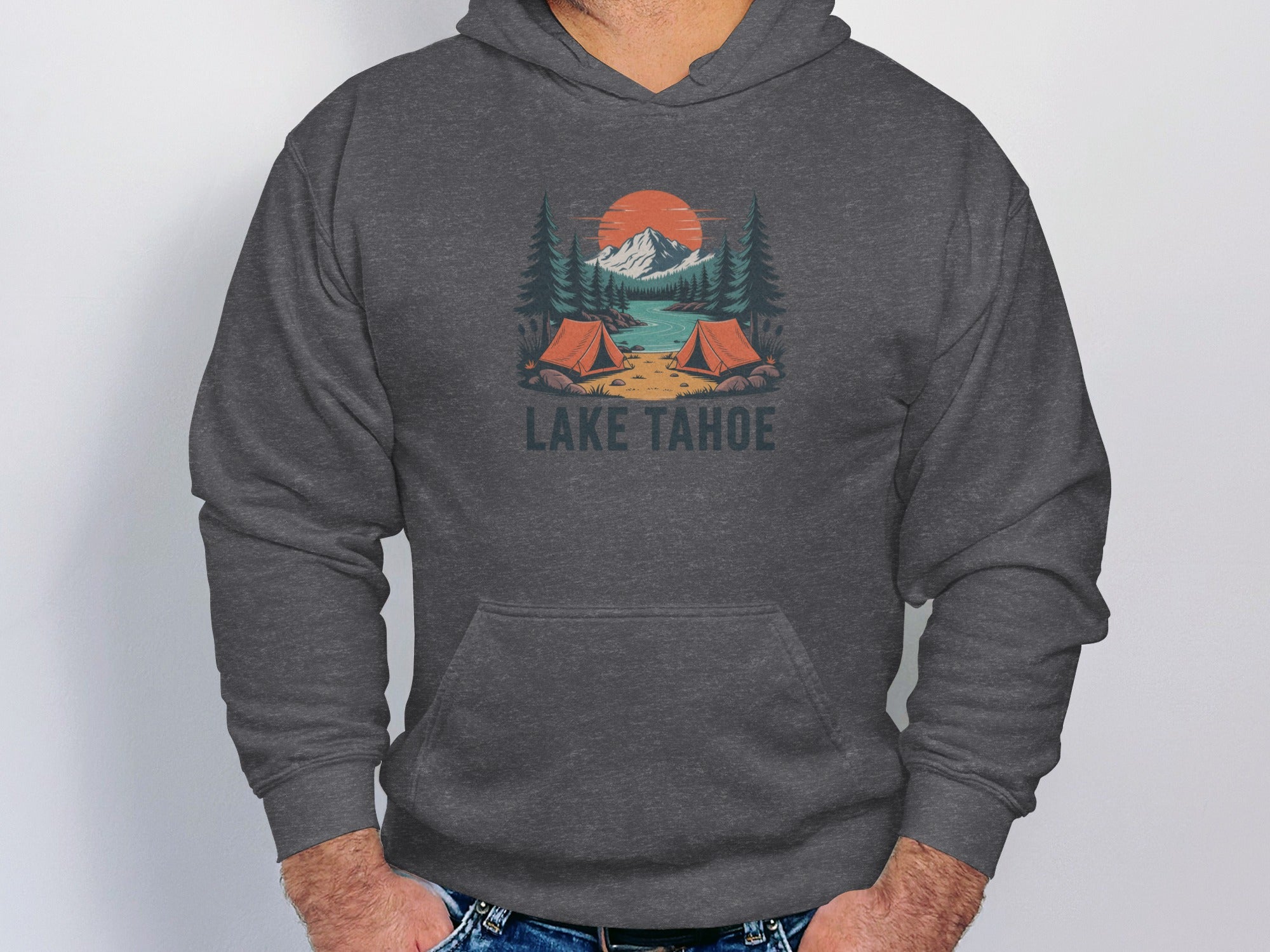 Lake Tahoe Camping Adventure Graphic Hoodie