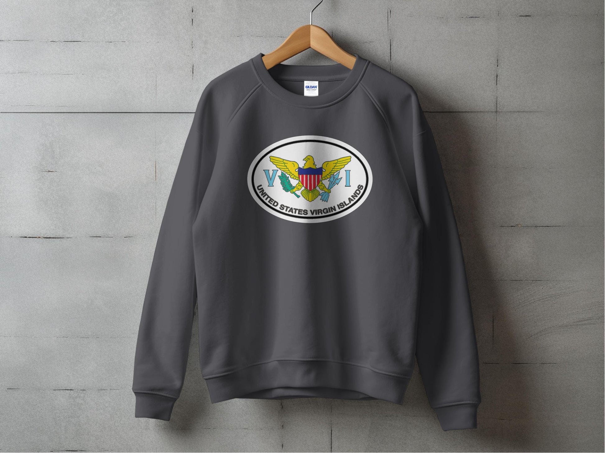 USVI Mens Sweatshirt Graphite Heather