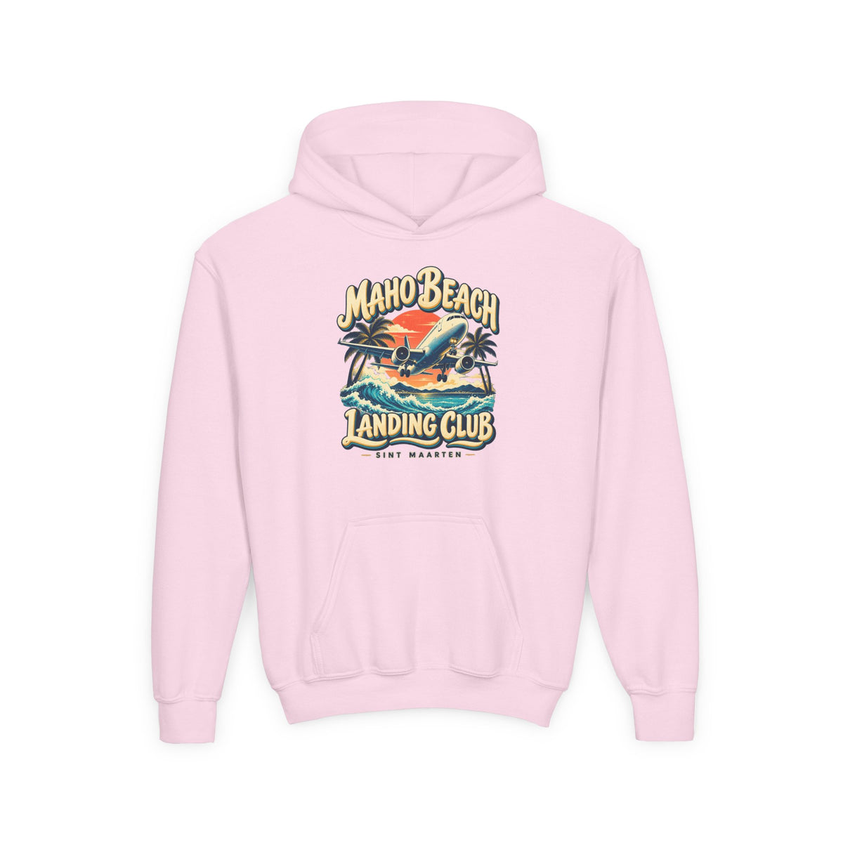 Maho Beach Landing Club Sint Maarten Gildan 18500B Youth Hoodie