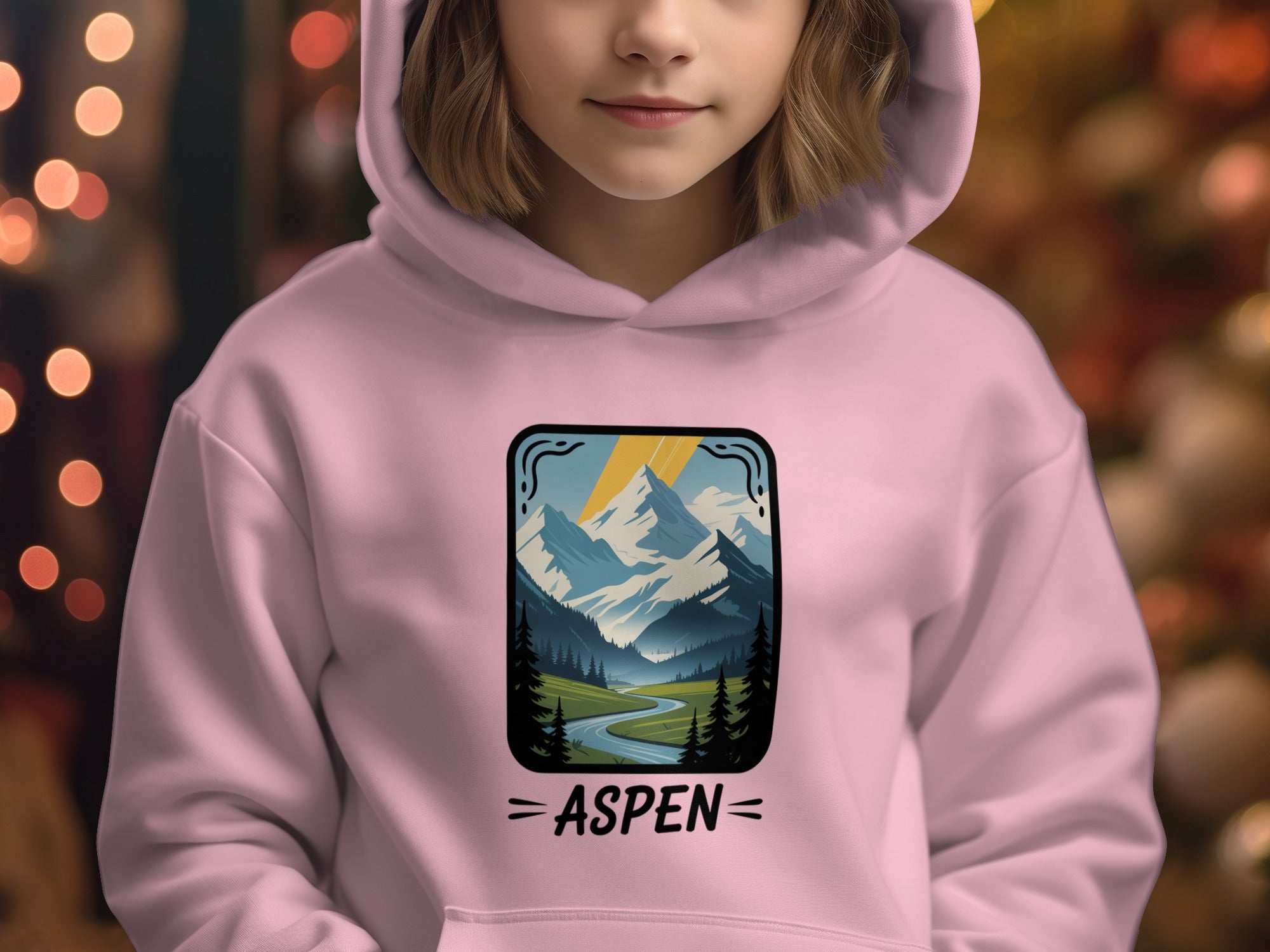 Aspen Youth Aspen Mountain Landscape Nature Scene Hoodie