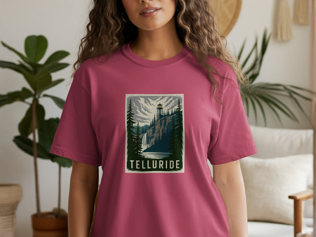 Telluride Womens T-Shirts Scenic Mountain View Design T-Shirt
