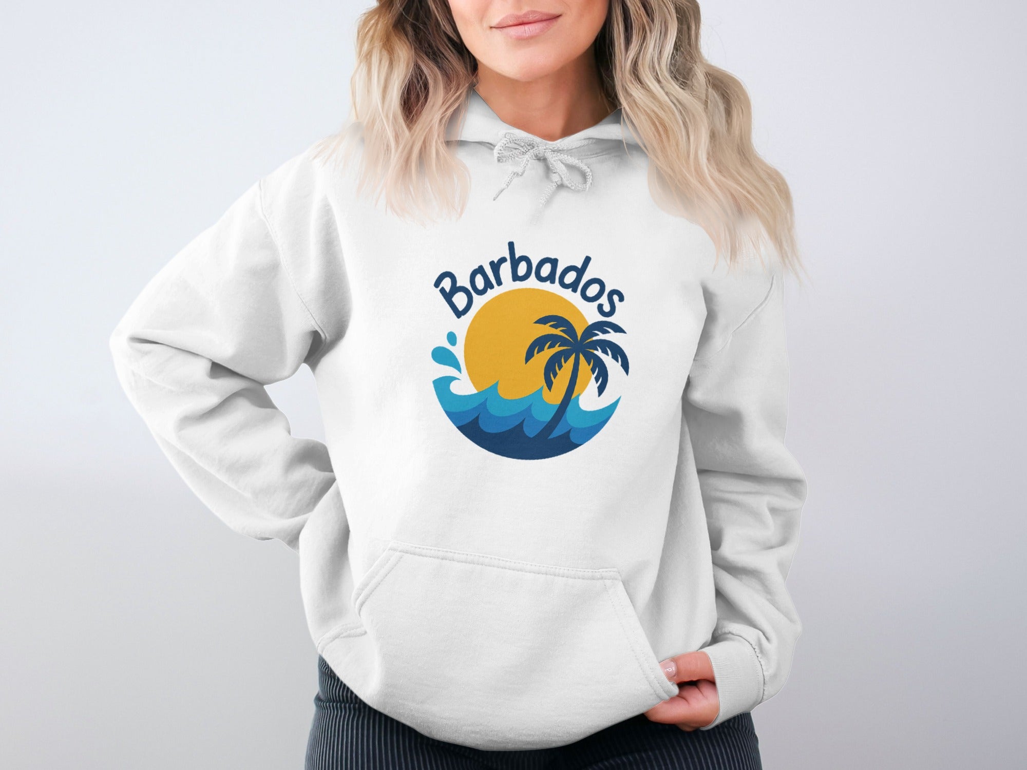 Barbados Beach Palm Trees Graphic Hoodie product