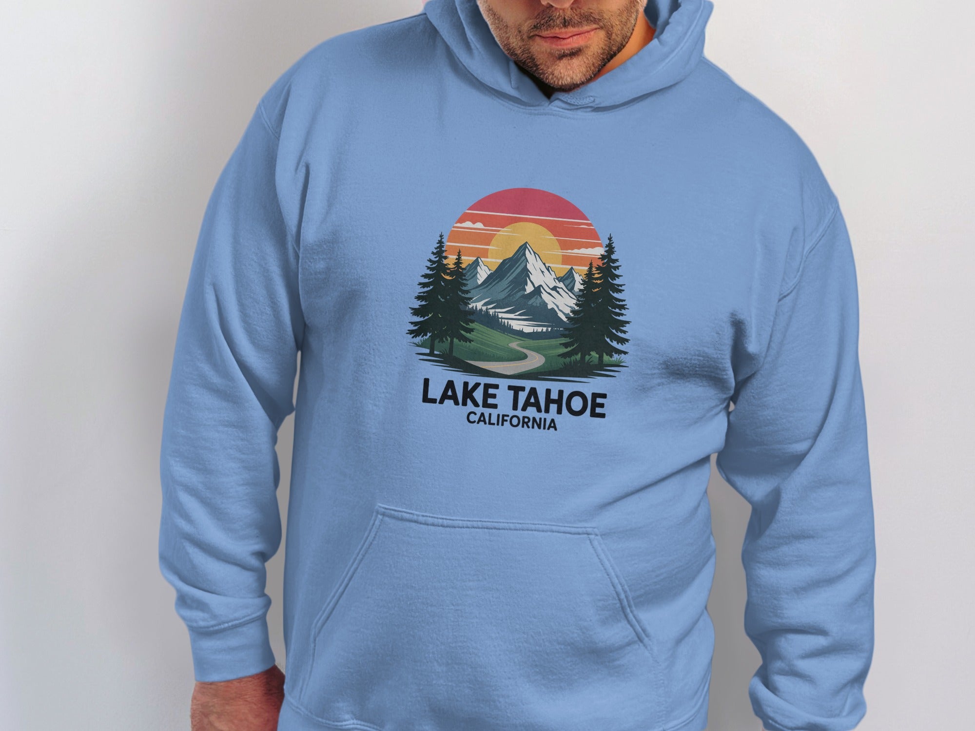 Lake Tahoe California Hoodie with Scenic Mountain Design
