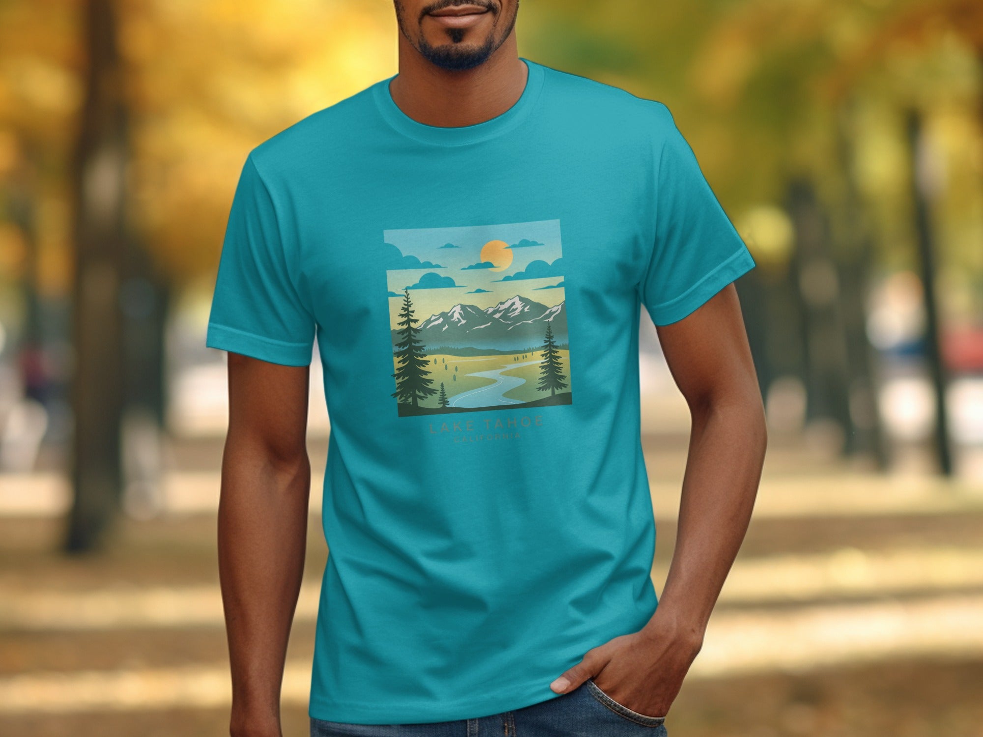 Lake Tahoe Mountain Scene Graphic T-Shirt product