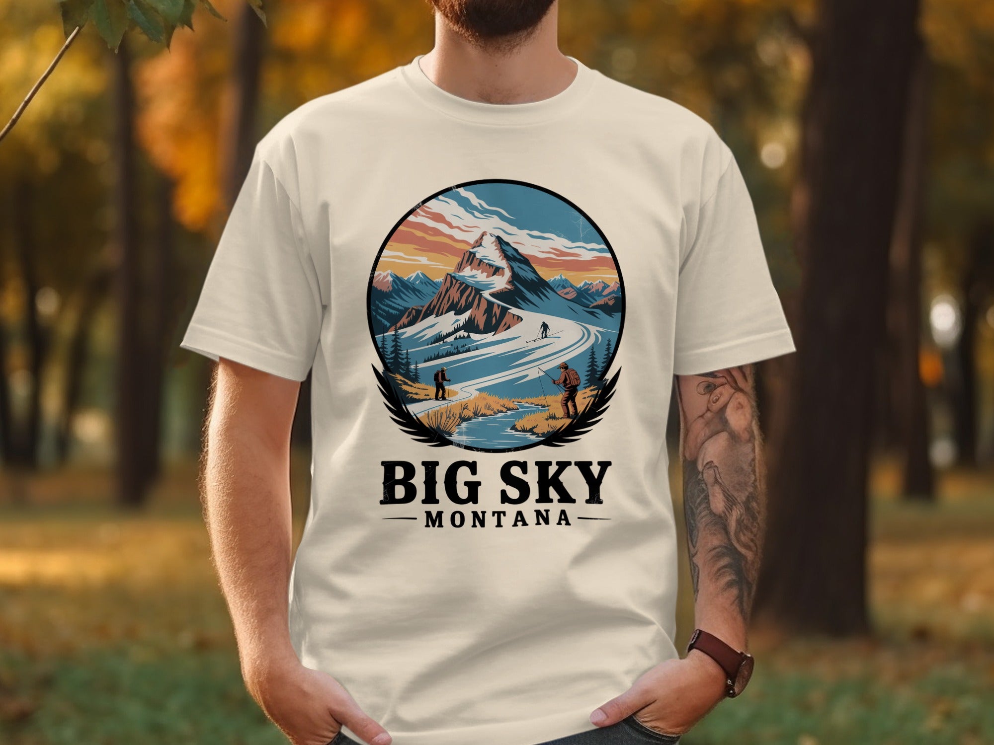 Big Sky Montana Scenic Print Casual T-shirt product