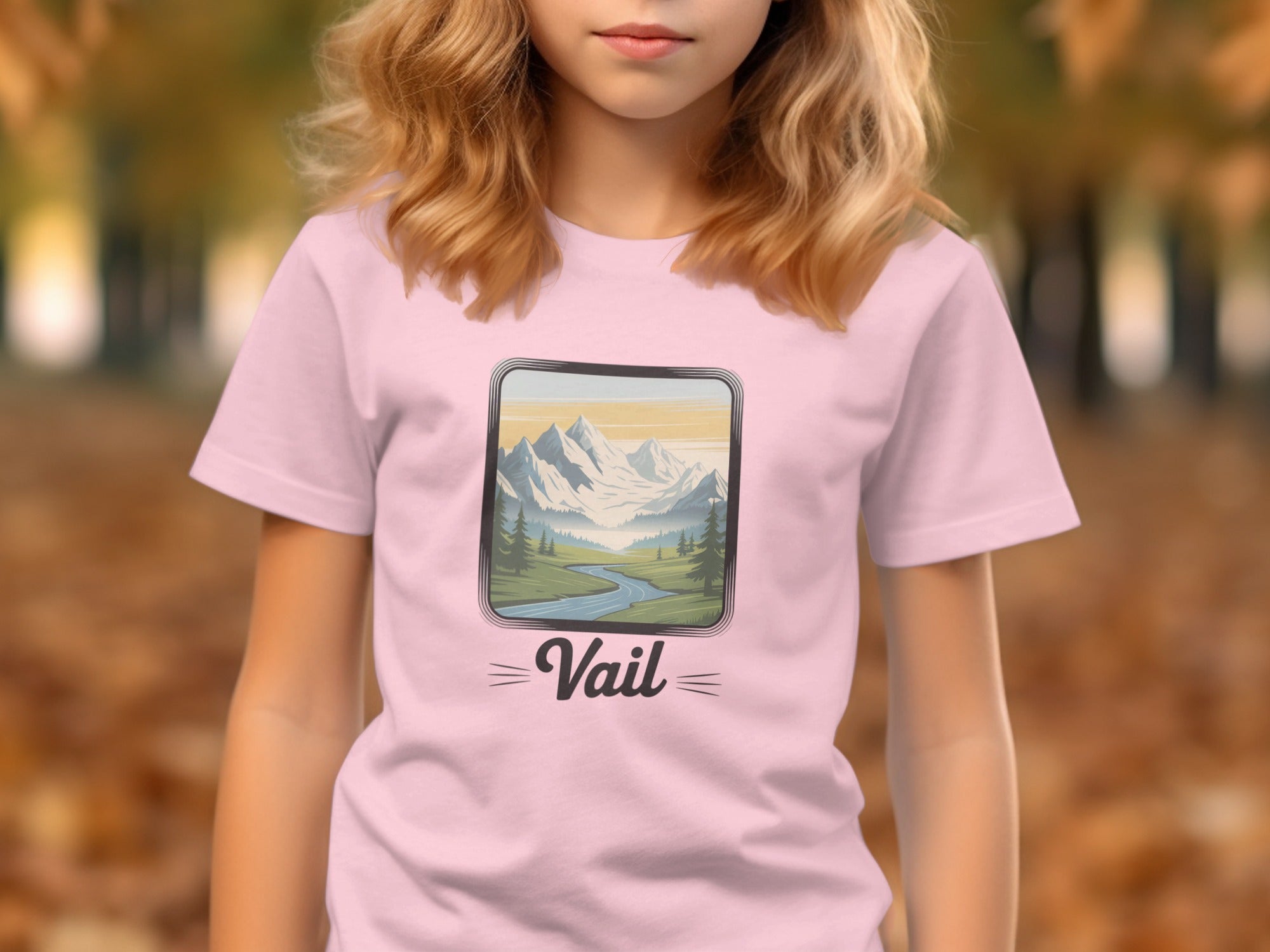 Vail Mountain Scenic Pink Graphic Tee shirt product
