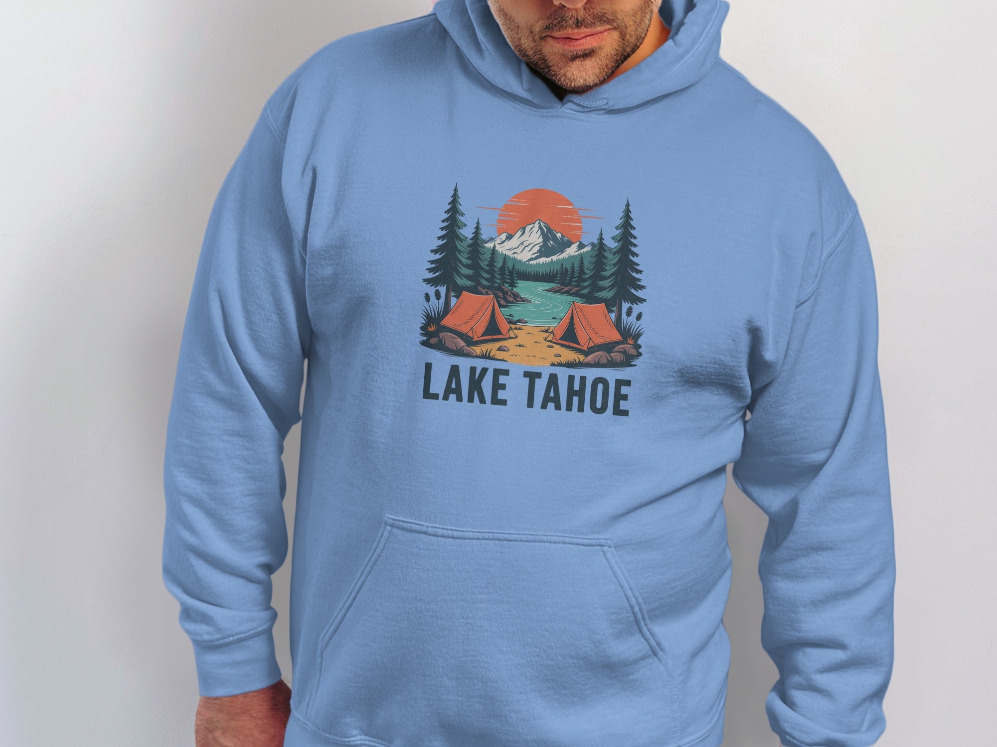Lake Tahoe Camp Scene Graphic Hoodie Product