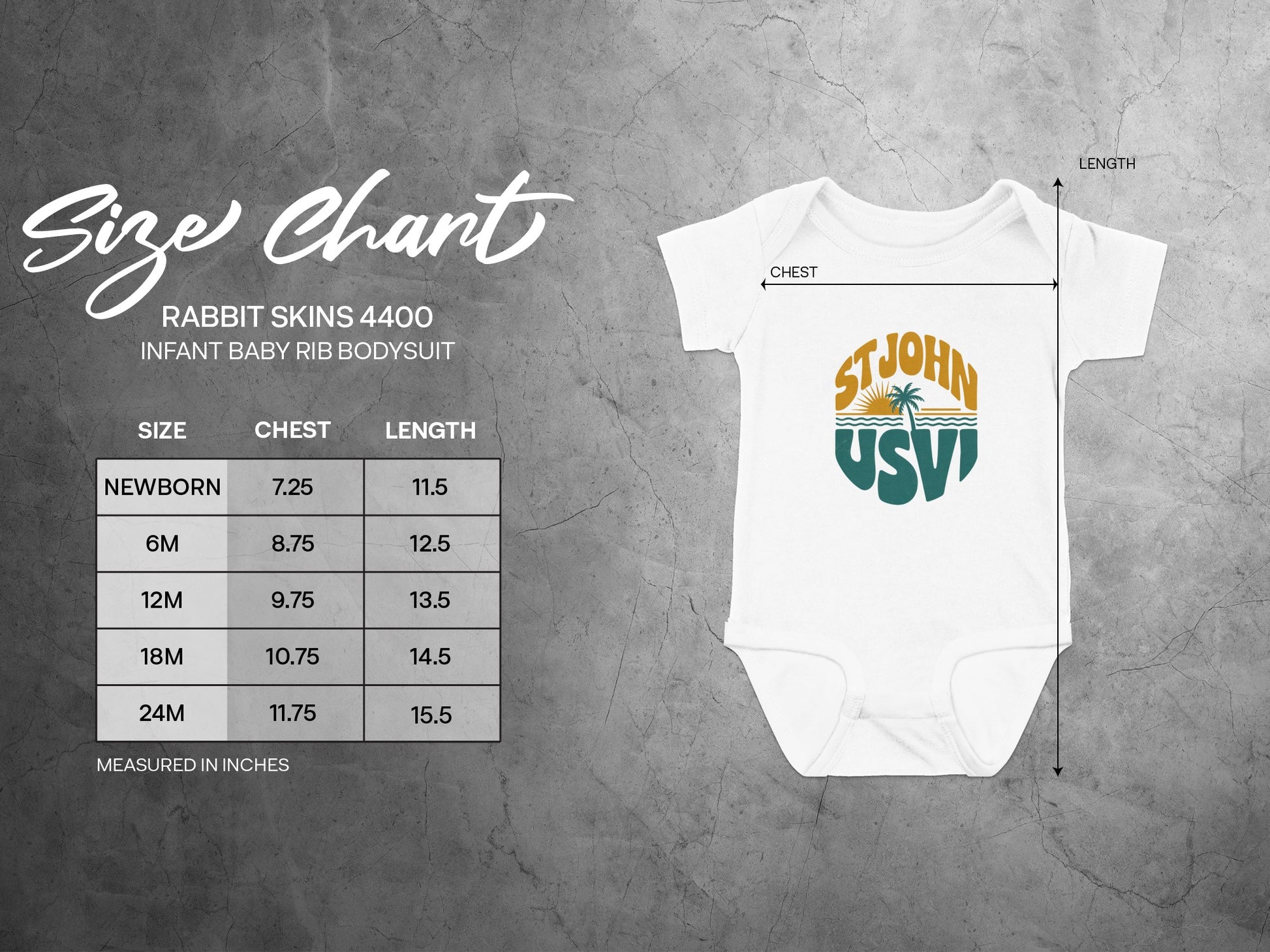St John USVI Infant Baby Rib Bodysuit Product Type