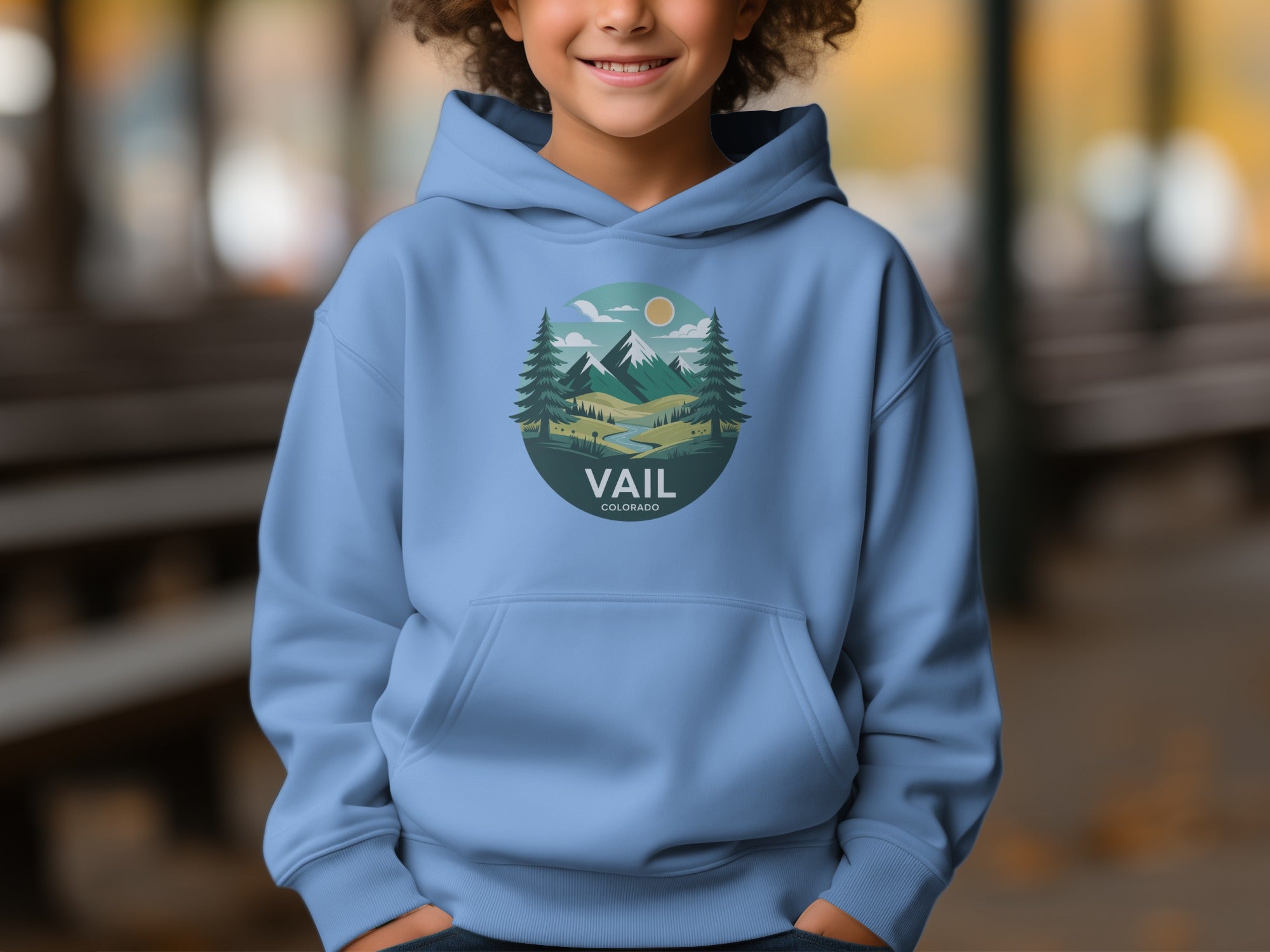 Vail Colorado Blue Graphic Print Hoodie product