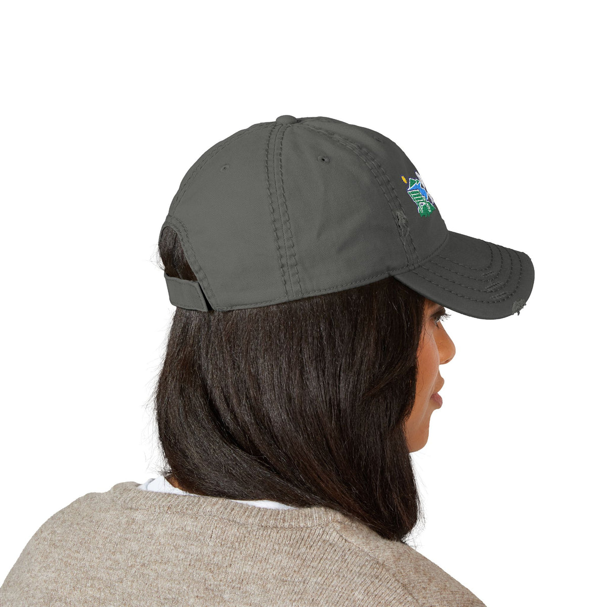 Drake's Seat St. Thomas USVI embroidered distressed OTTO dad hat, product gallery view 5.