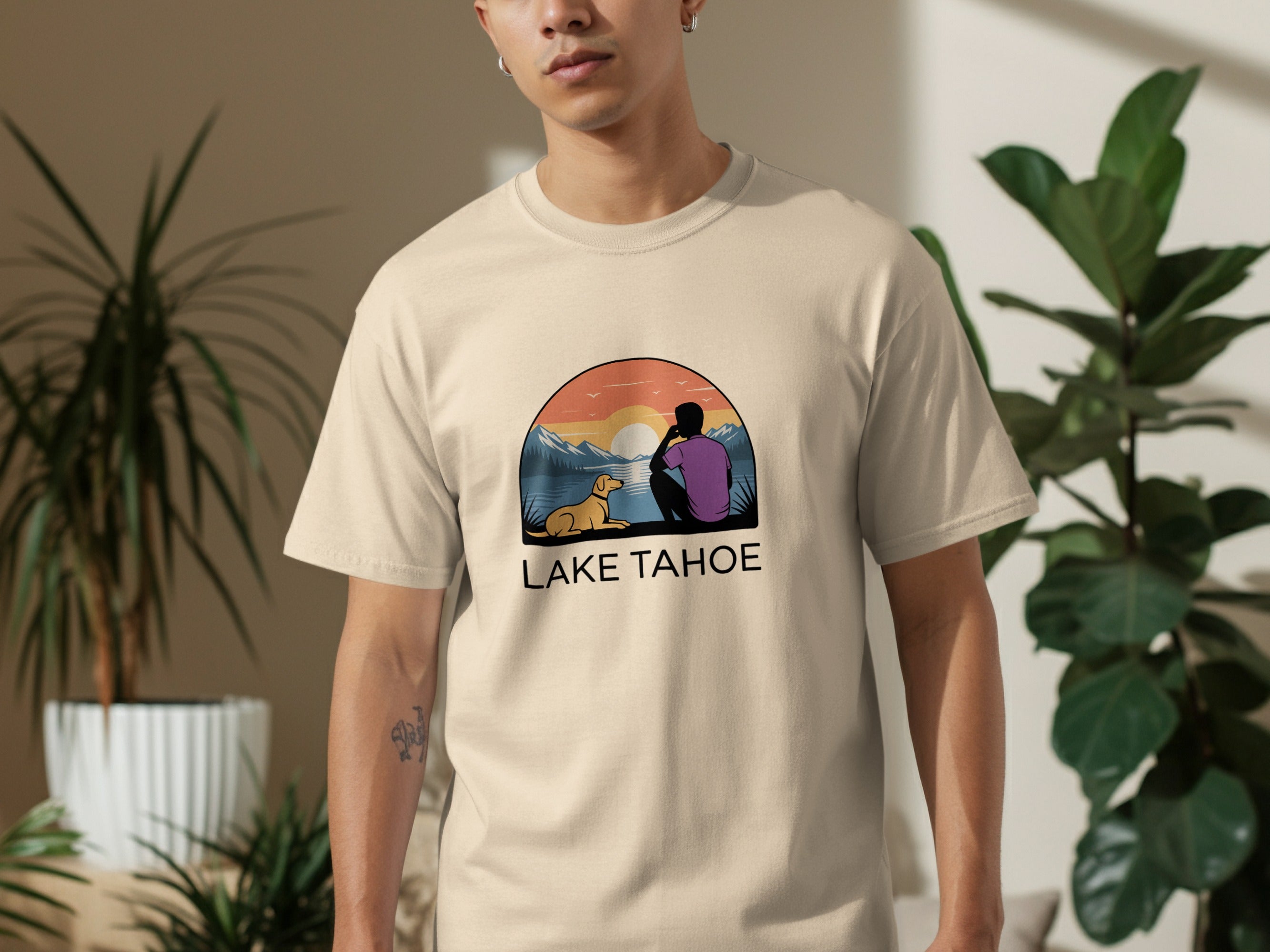 Lake Tahoe Sunset Graphic Design T-Shirt Product
