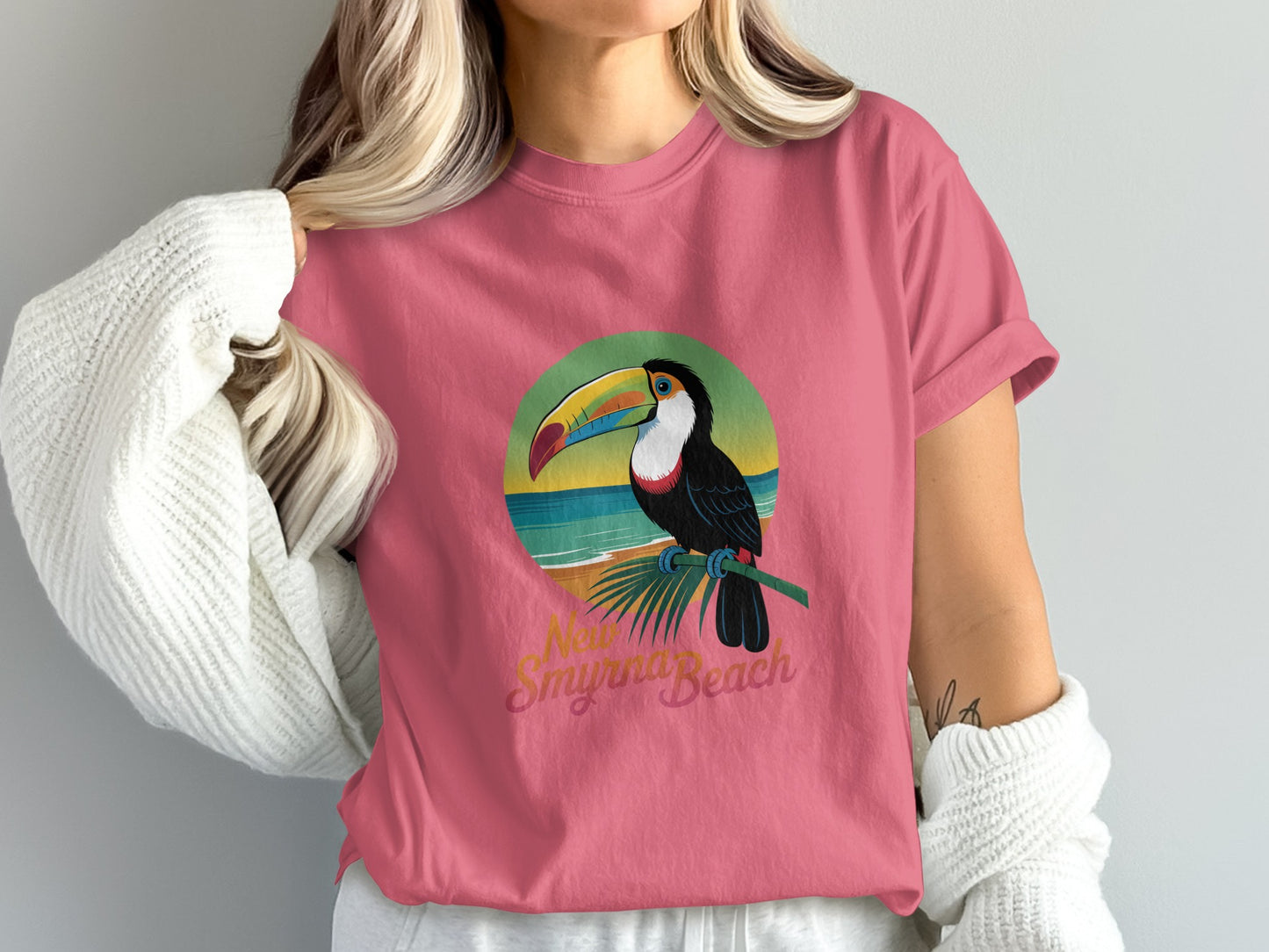 New Smyrna Beach Toucan Graphic Tee shirt product type