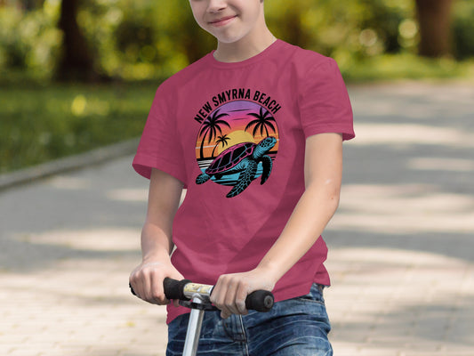 New Smyrna Beach Turtle Kids Graphic Tee product type