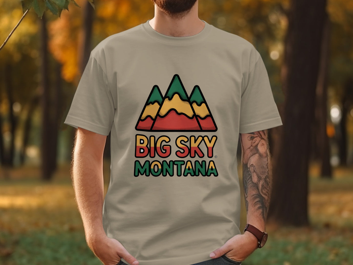 Big Sky Montana Colorful Mountains Graphic T-Shirt product