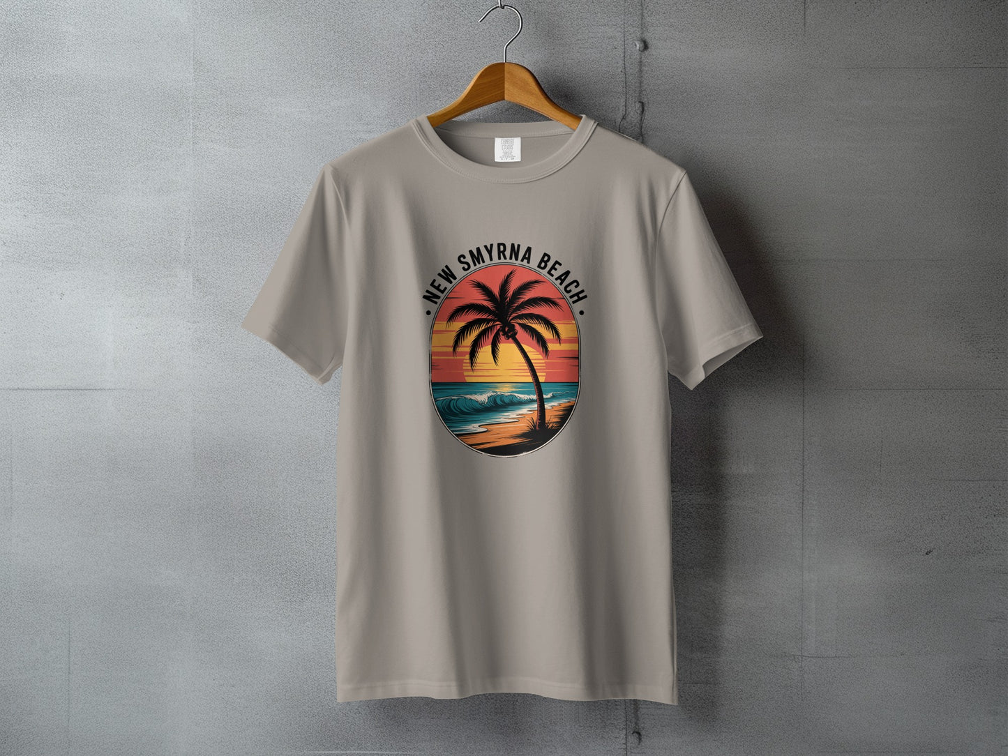New Smyrna Beach Palm Tree Sunset Graphic T-Shirt product