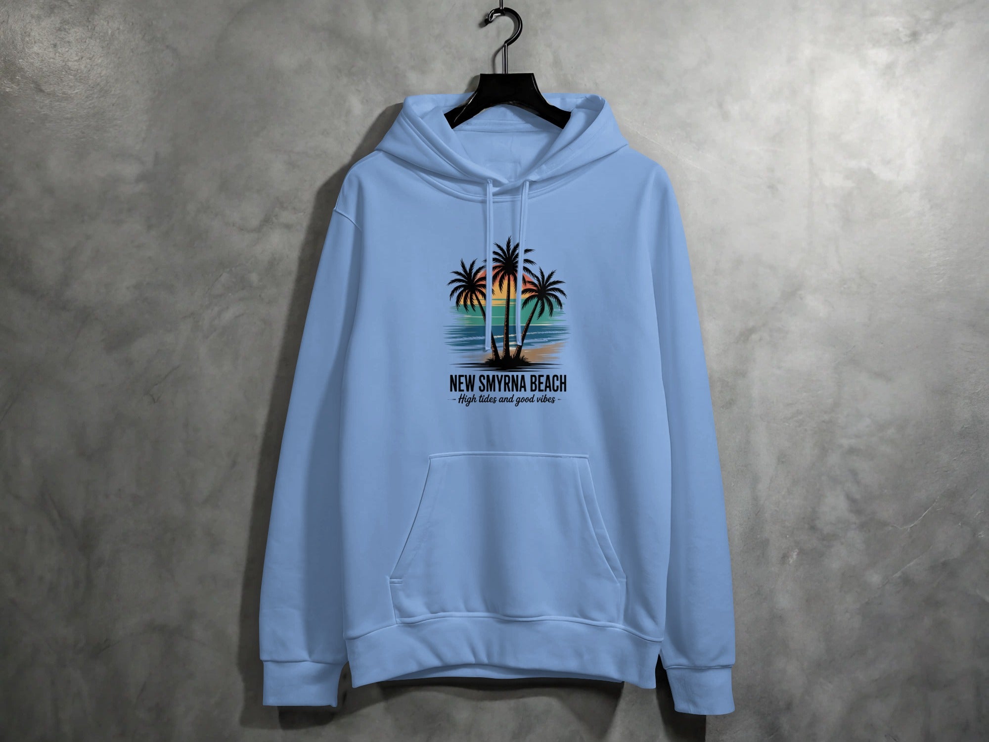 New Smyrna Beach Hoodie with Palm Trees Design product