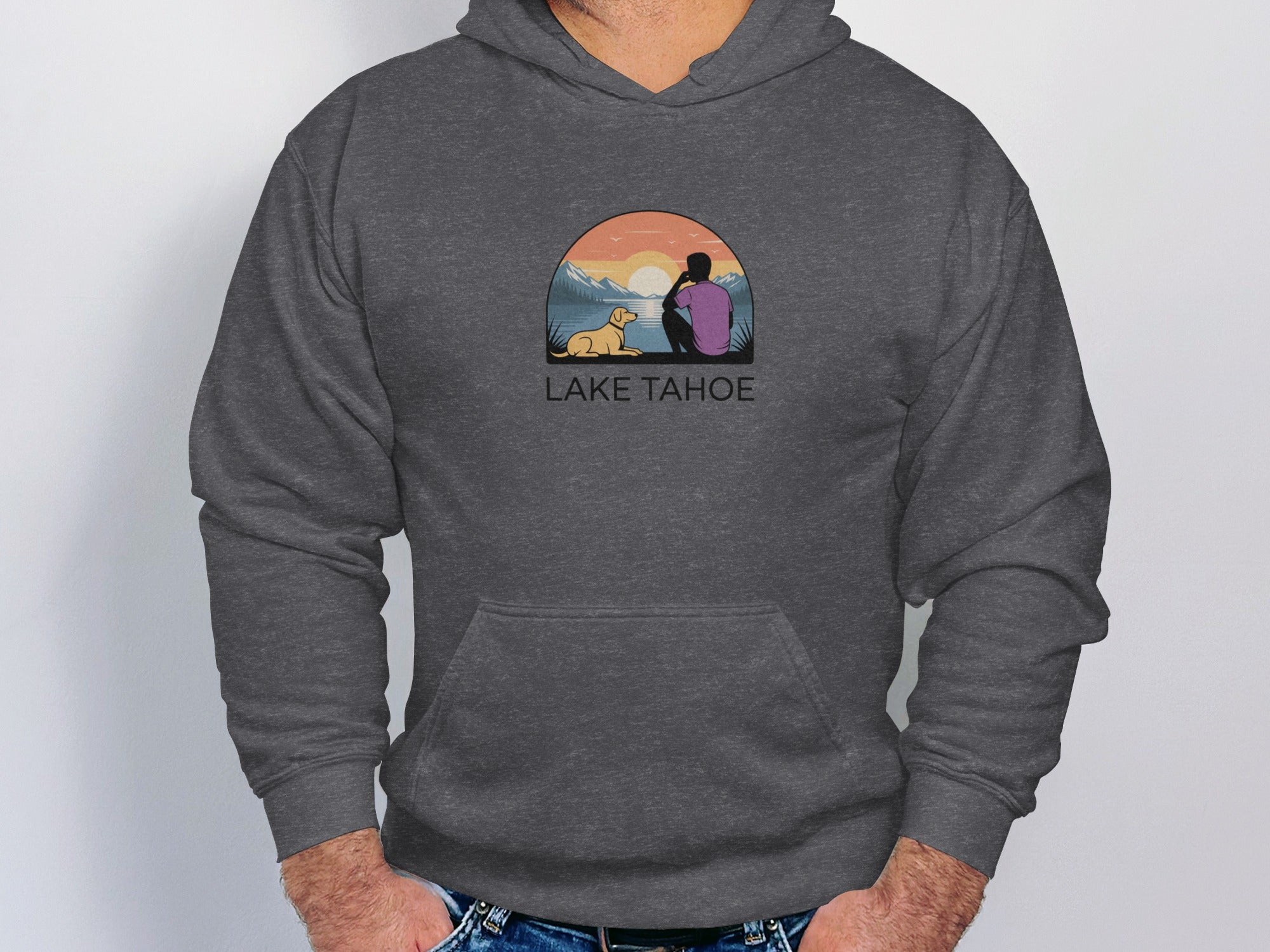 Lake Tahoe Sunset Hoodie with Scenic Design