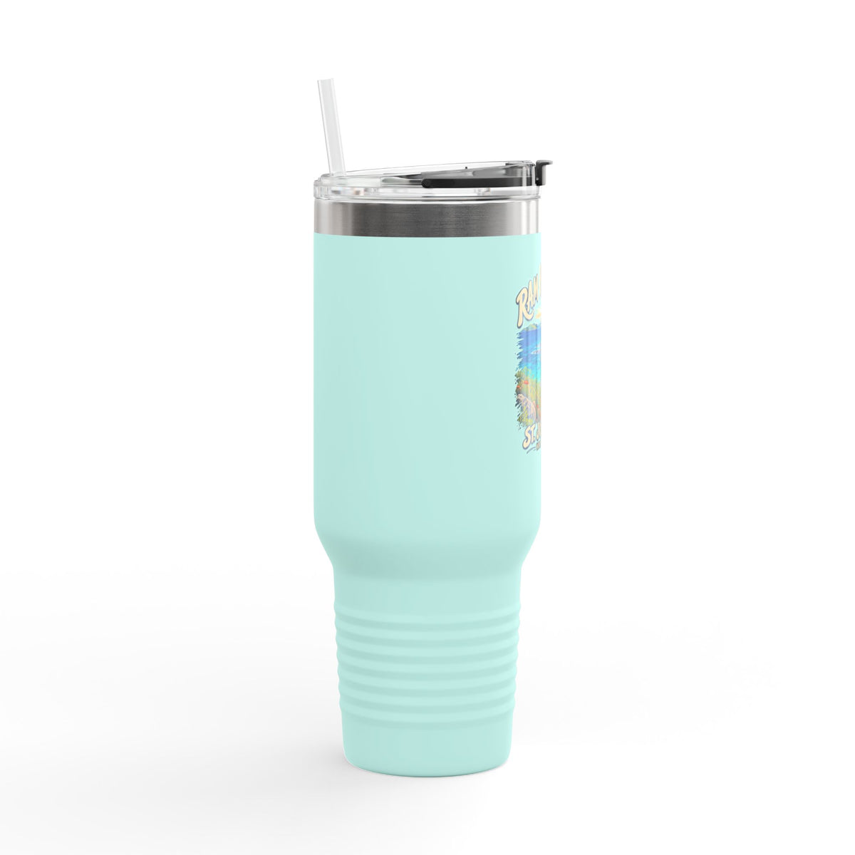 Ram Head Trail St John USVI artwork on a Polar Camel 40 oz travel mug, product view 11