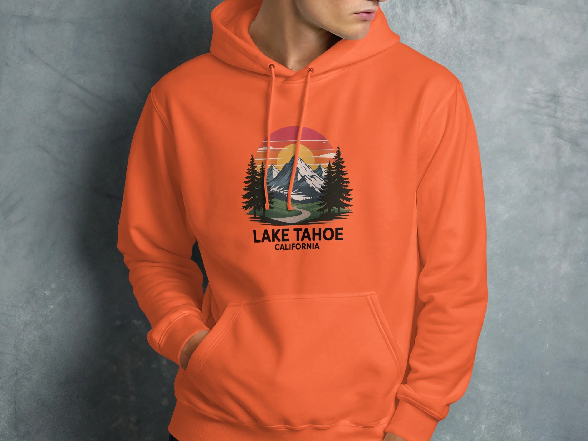 Lake Tahoe California Hoodie with Mountain Scenery