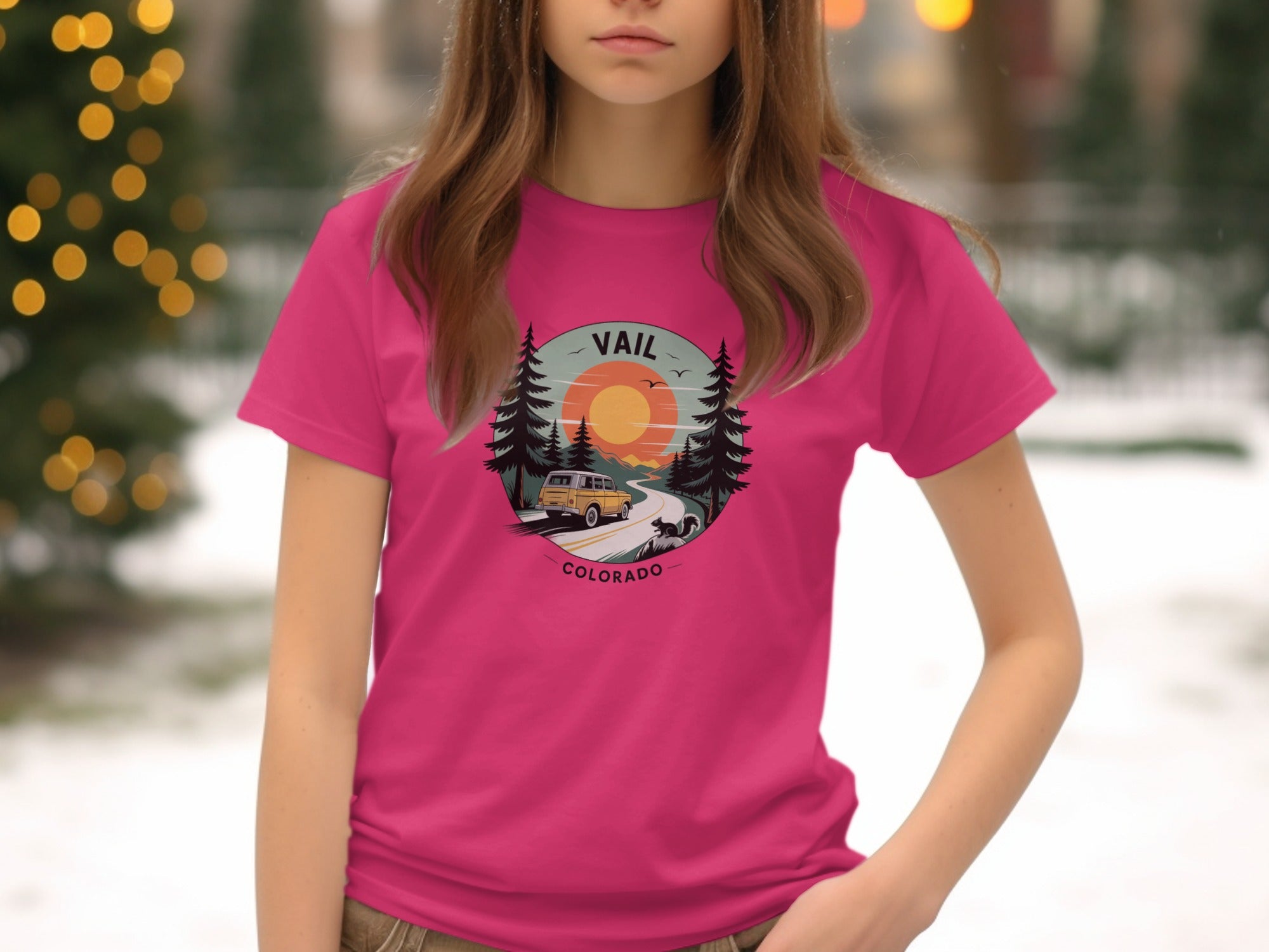 Pink Graphic Vail Colorado Short Sleeve Shirt product