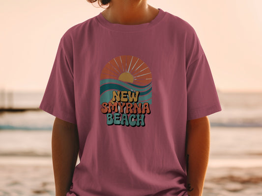 New Smyrna Beach Sunset Waves Graphic T-Shirt product