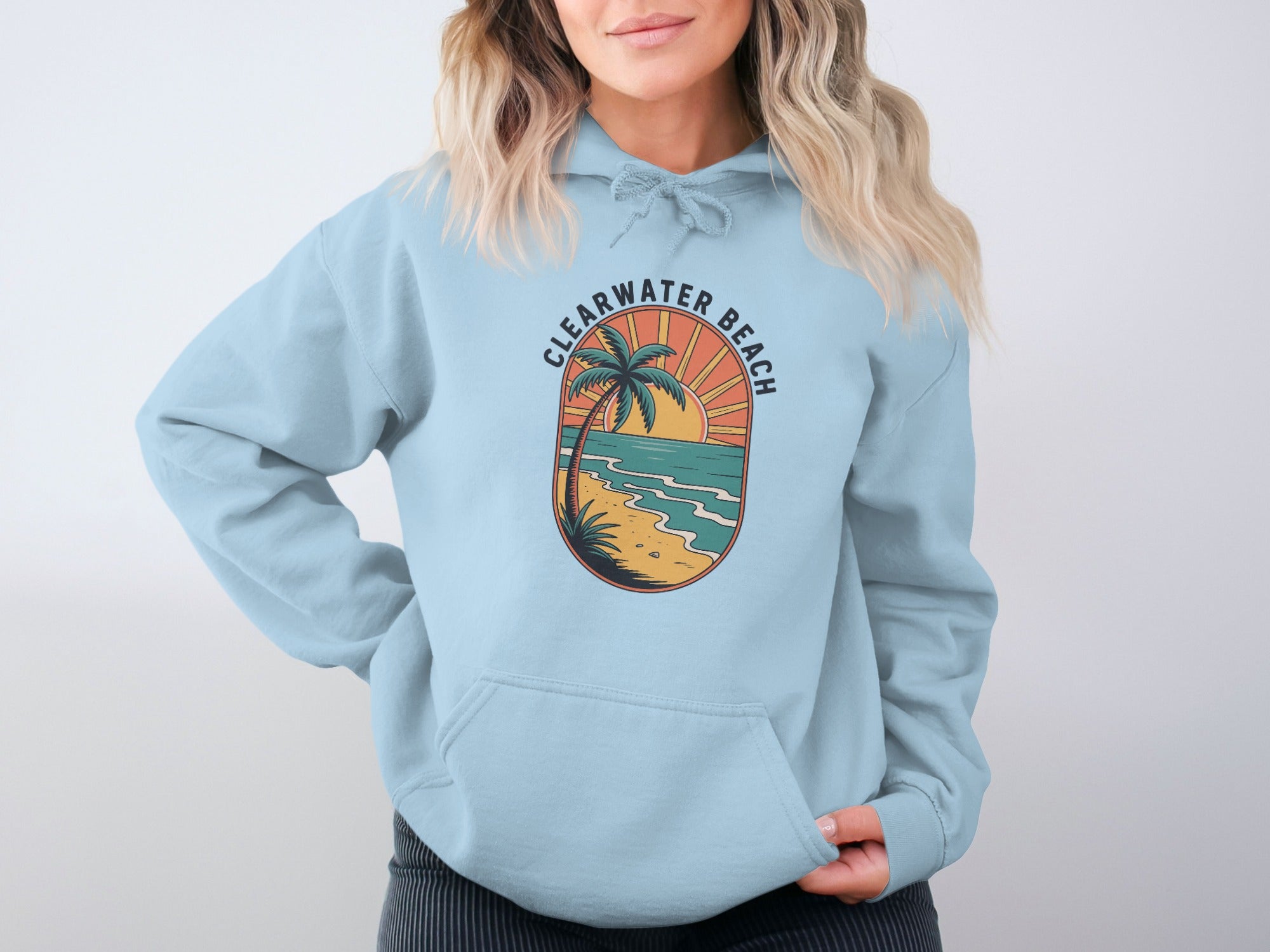 Clearwater Beach Hoodie with Tropical Sunset design product