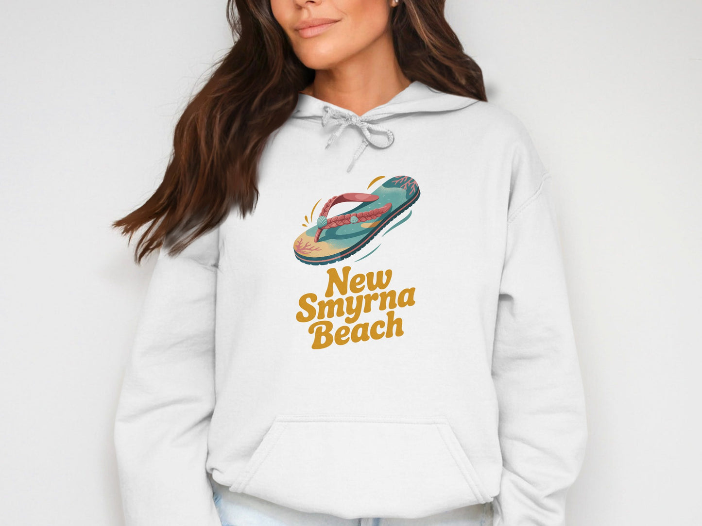New Smyrna Beach Flip Flop Graphic Hooded Sweatshirt product