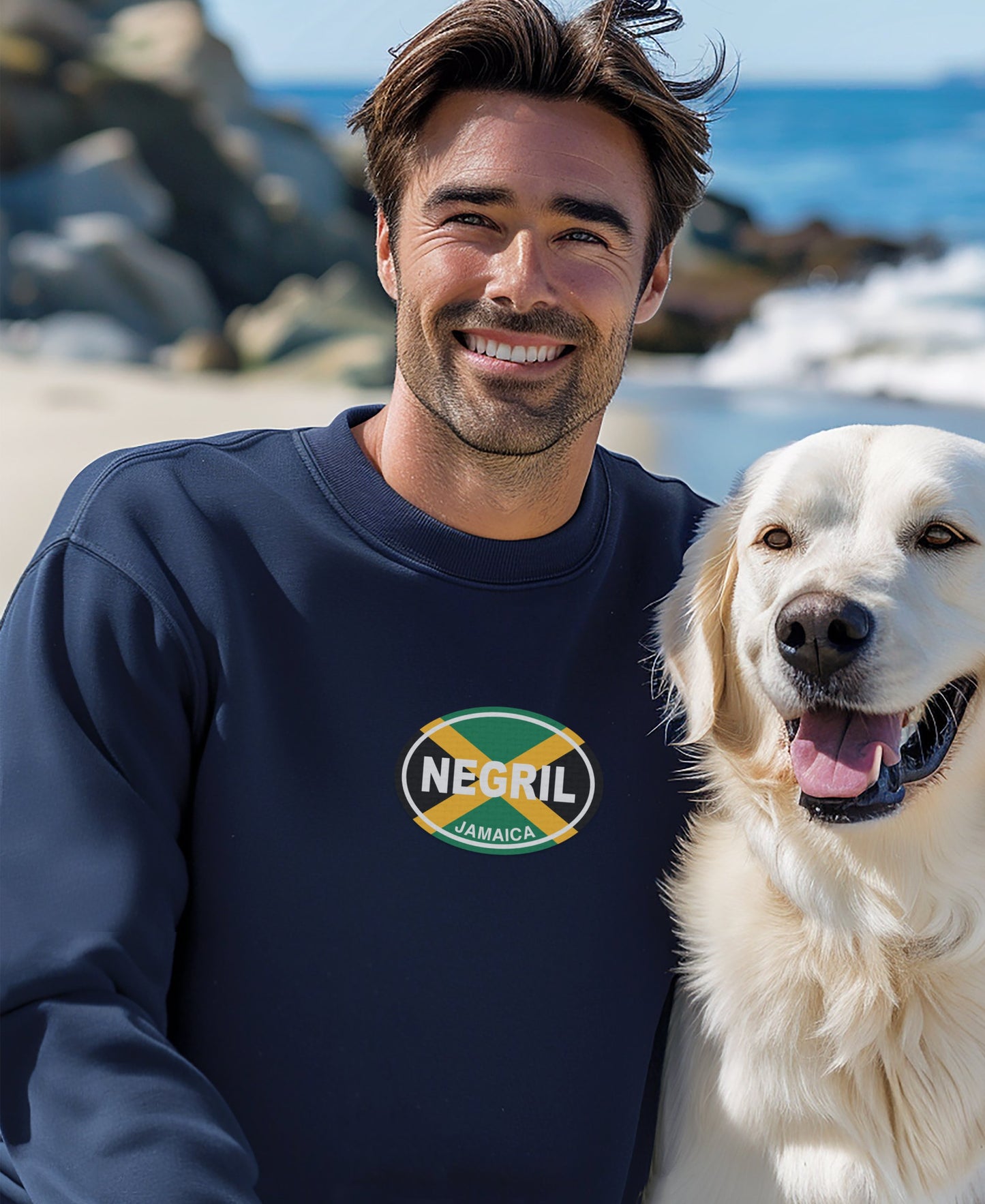 Negril Jamaica Flag Print Men's Sweatshirt product type