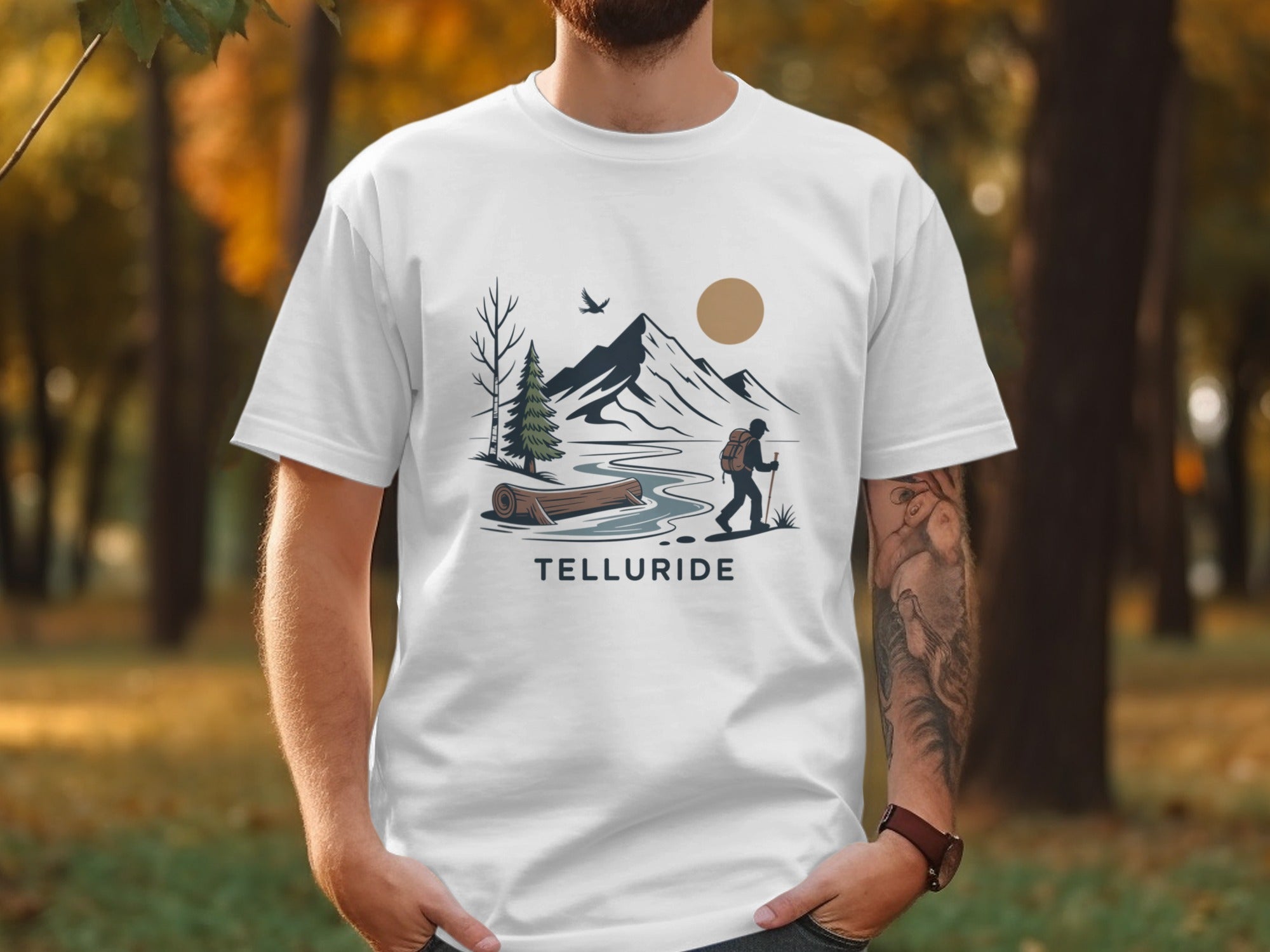 Scenic Mountain Hiker Graphic Telluride Shirt